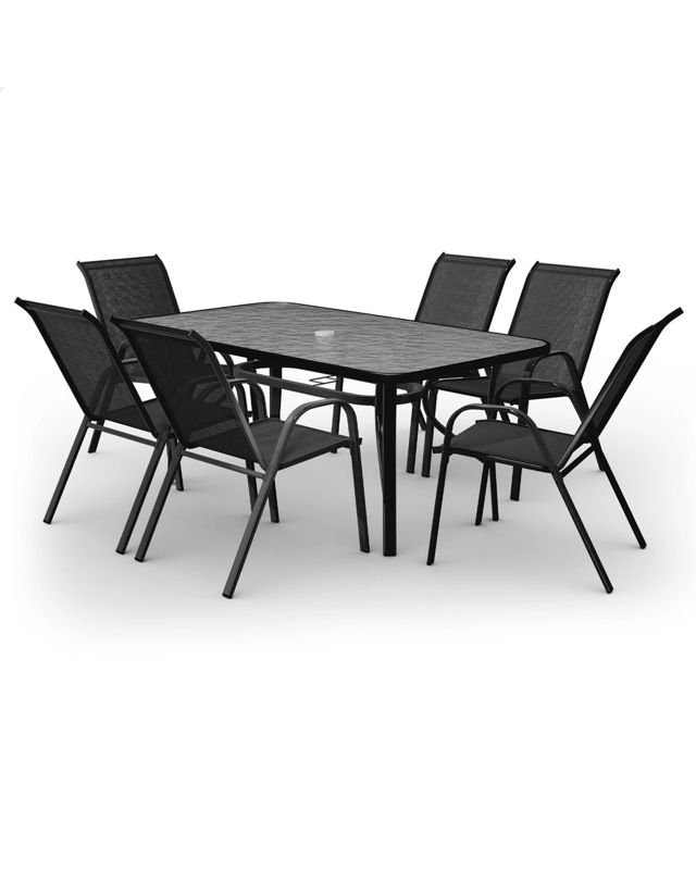 Alfordson 7PCS Outdoor Dining Set Patio Table and Chairs Garden Furniture - B