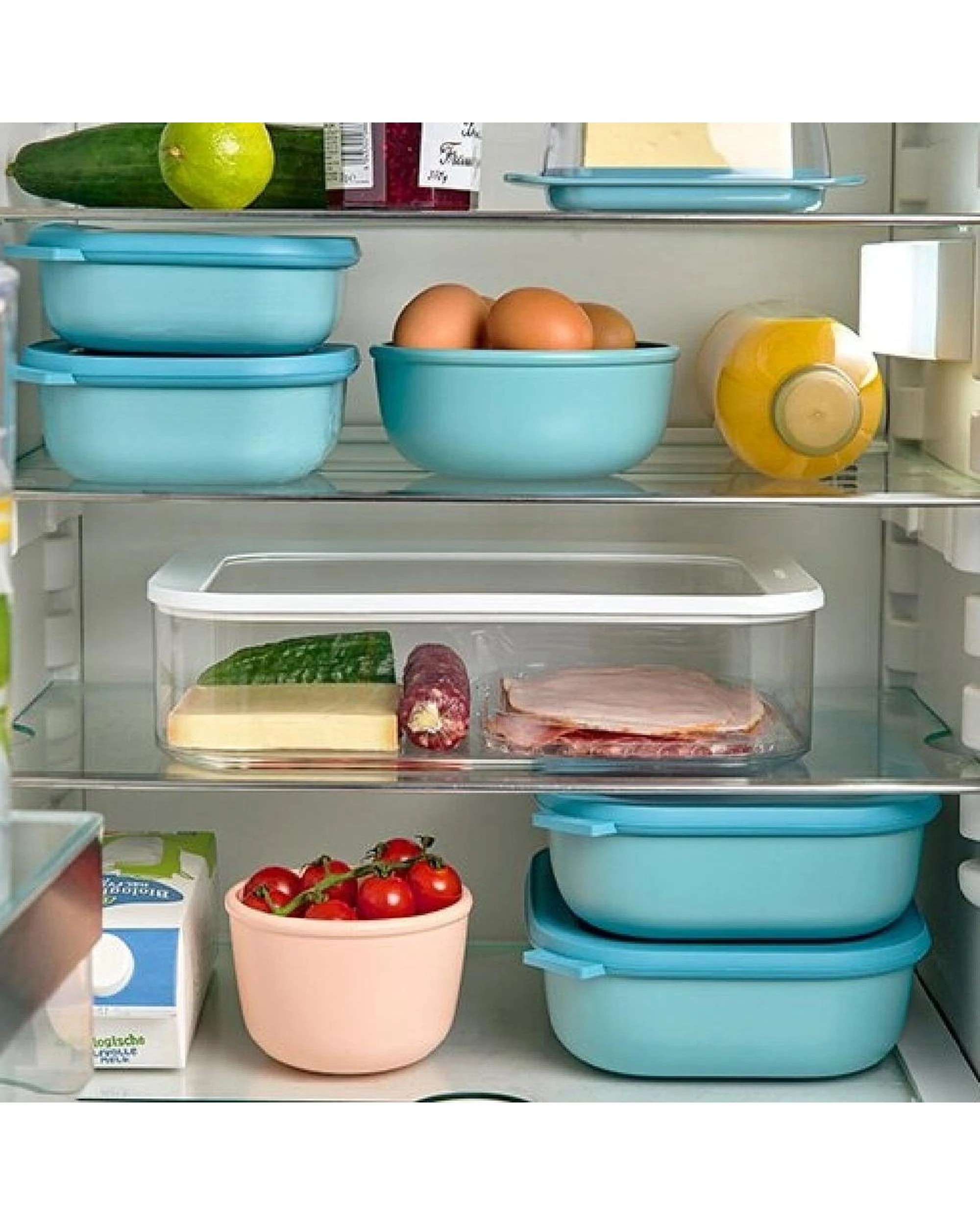 4 Mepal Cirqula Rectangular Multi Bowl Small 3 Piece Set Storage, 4 of 7