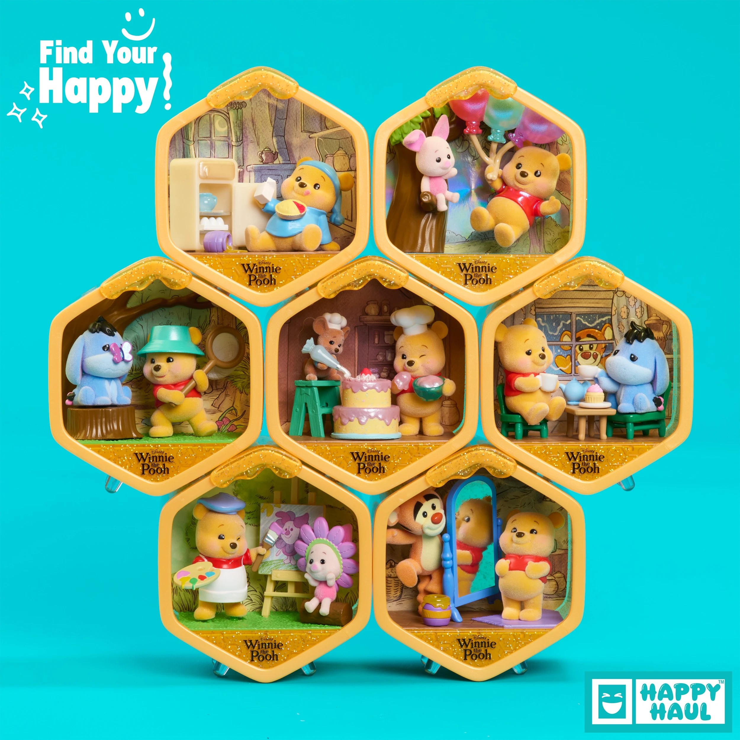 4 Happy Haul Disney Winnie The Pooh Honeycomb Homes Scene Setter - Assorted, 4 of 10