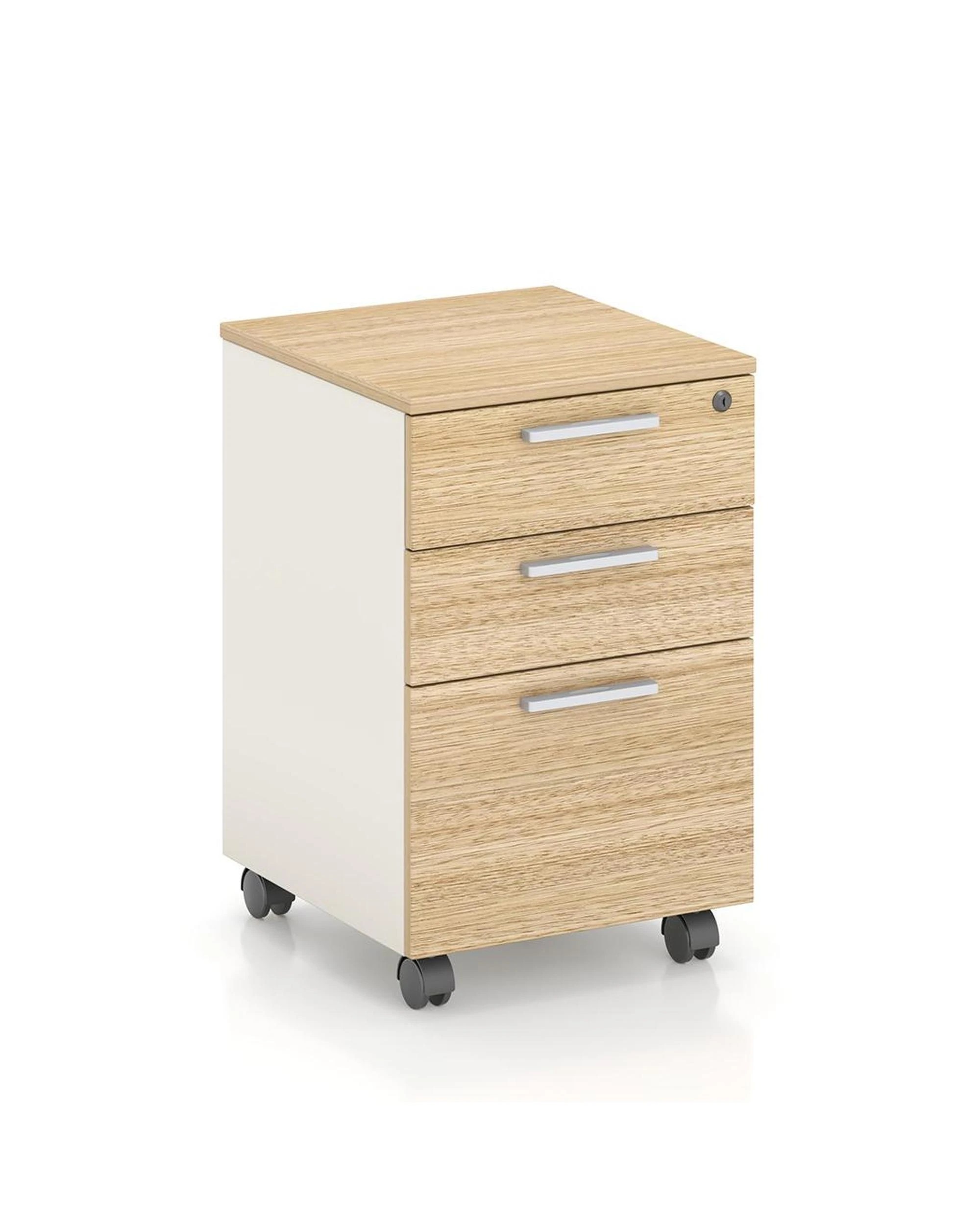 1 Esma Mobile Pedestal Rhine Light Oak and White, 1 of 10