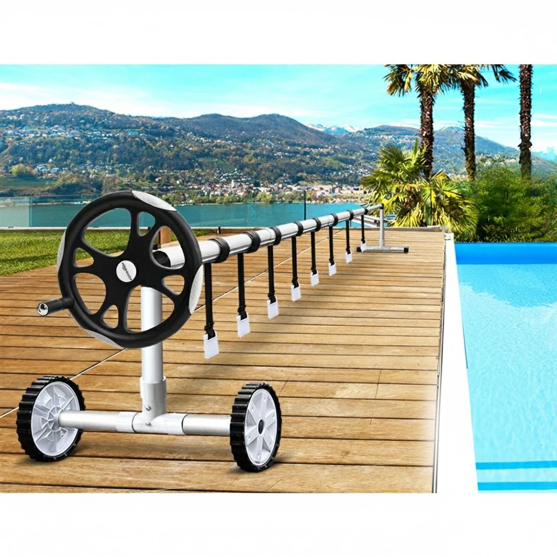 5 Aquabuddy Pool Cover Roller 5.5m Adjustable Swimming Pool Solar Blanket Reel - Multi, 5 of 9