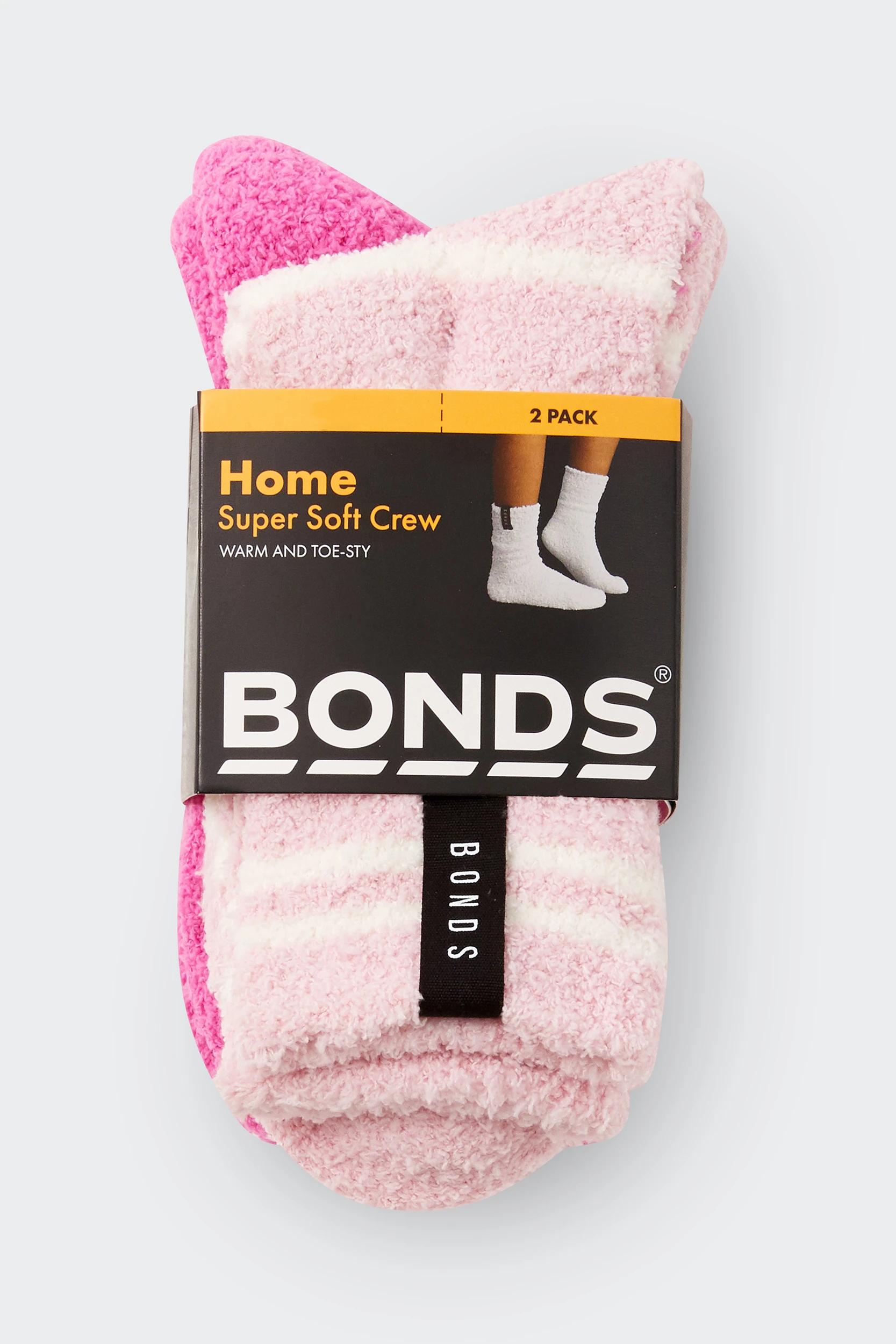 4 Bonds Supersoft 2 Pack Crew Socks PINK, 4 of 7