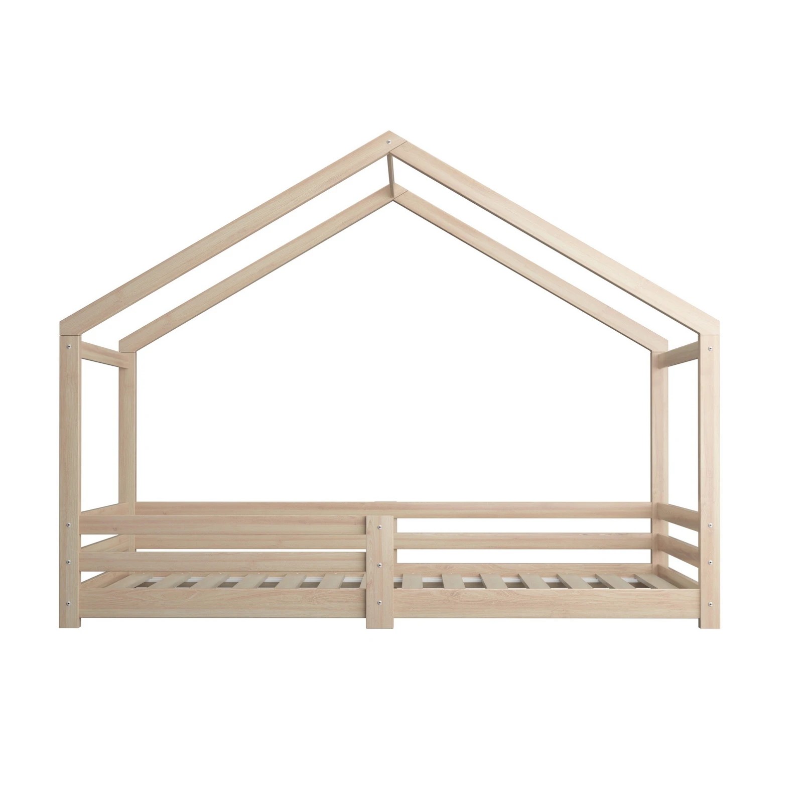 4 Oikiture Bed Frame Wooden Single Size Timber House Frame
 - Natural, 4 of 10