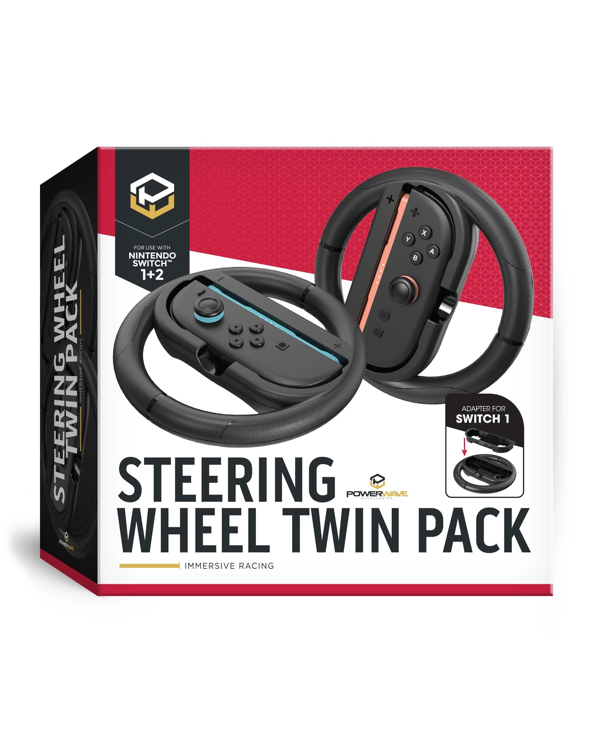 1 Powerwave Steering Wheel Twin Pack for Nintendo Switch and Nintendo Switch 2 - Black, 1 of 6