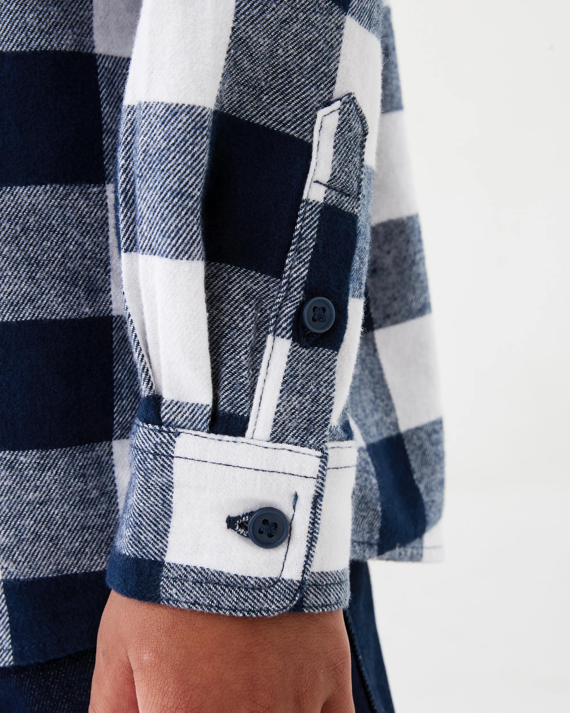 7 Yarn Dye Flannel Shirt Nvy Check, 7 of 9