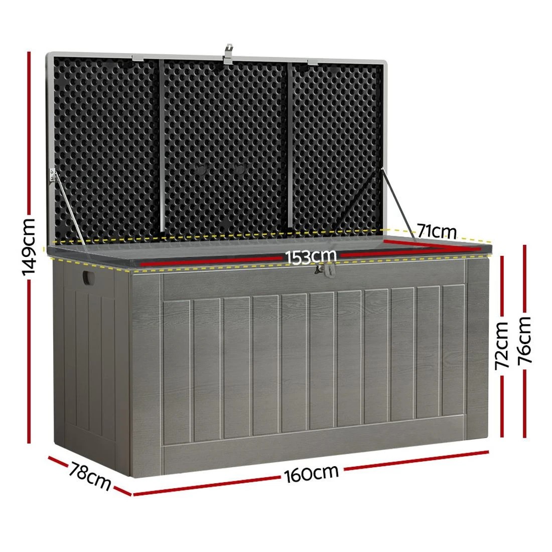2 Gardeon Outdoor Storage Box 830L - Black, 2 of 4