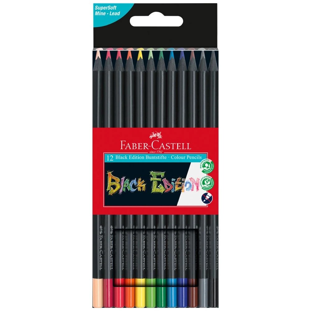 1 Faber-Castell Black Edition Coloured Pencils 12 Pack, 1 of 6