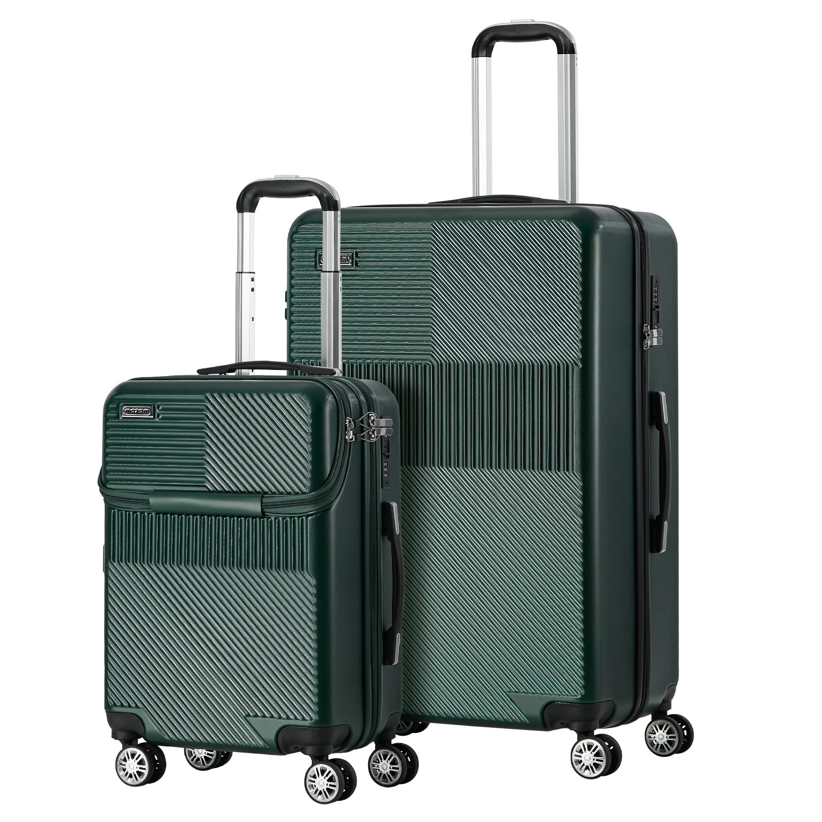 1 Mazam 2PCS Luggage Suitcase Trolley Set TSA Carry On Hard Case - Green, 1 of 8