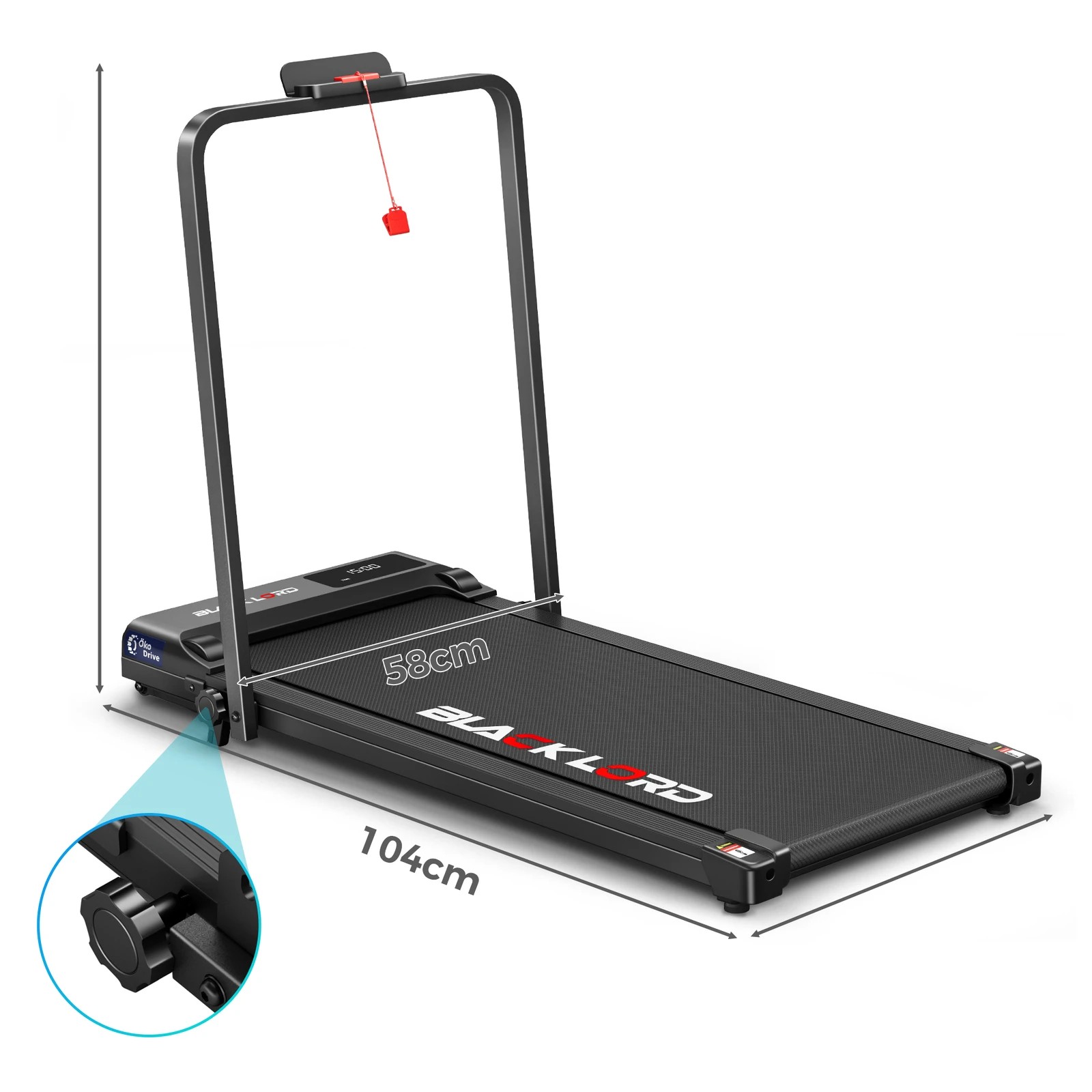 9 Black Lord Treadmill Electric Walking Pad Under Desk Home Gym Fitness Incline - Black, 9 of 10