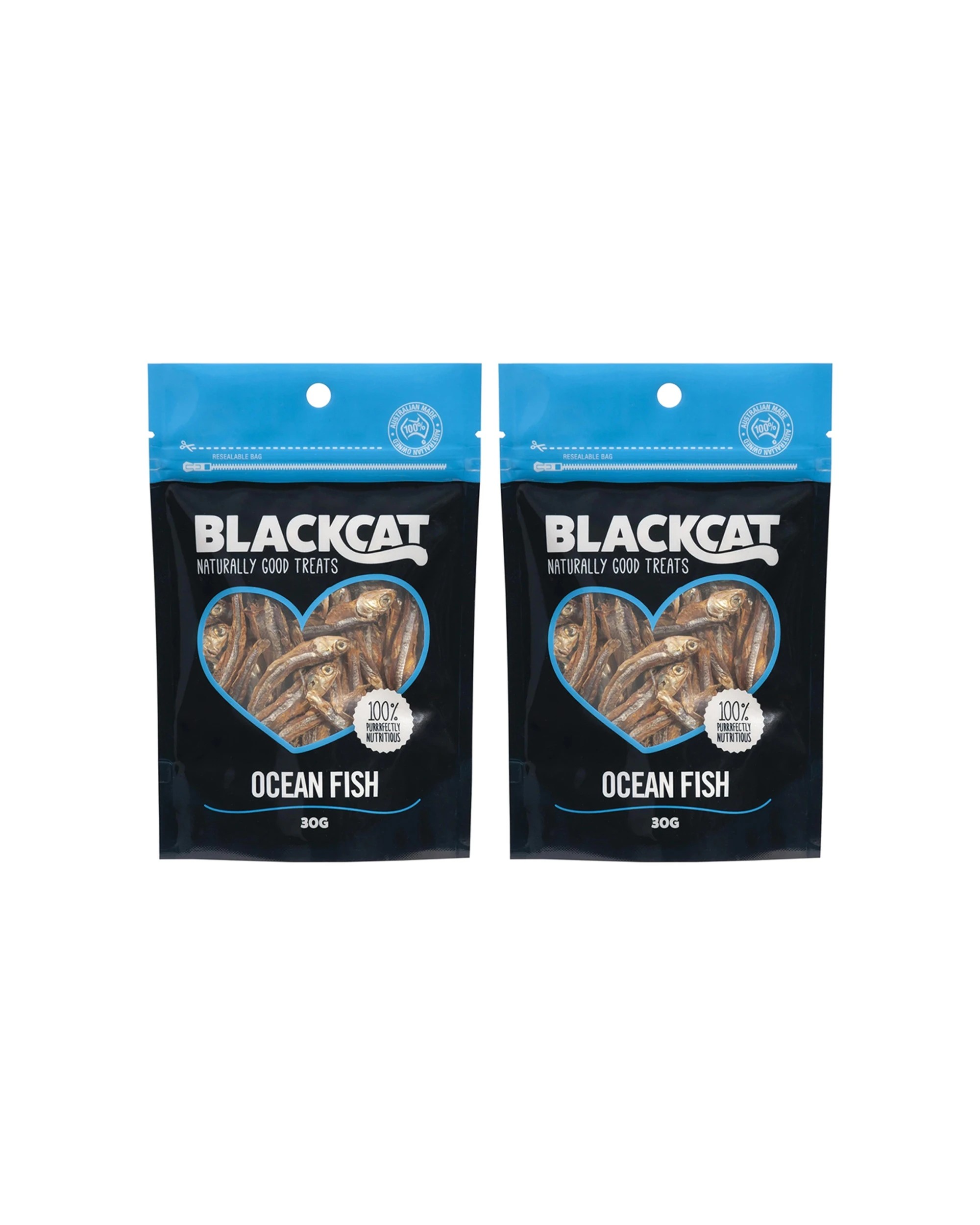 1 Blackcat Ocean Fish Cat Treats 2 Pack 100 Percent Natural Omega 3 And 6 - Plain, 1 of 3