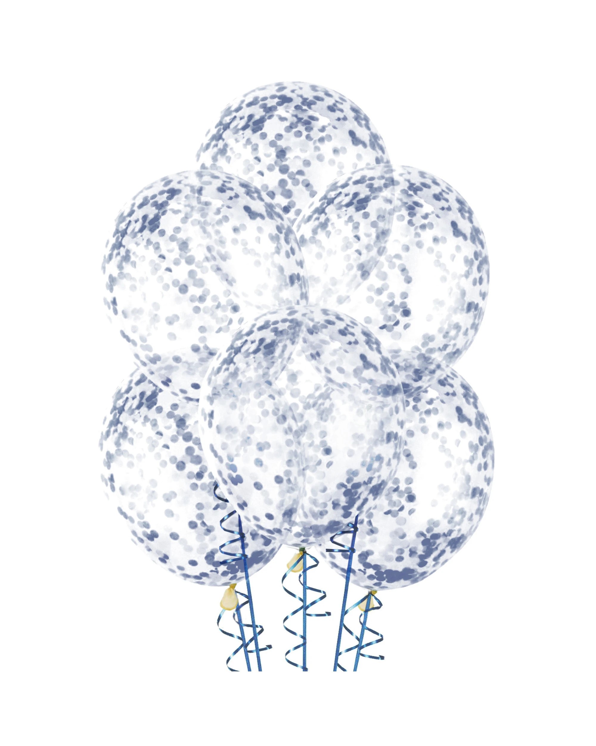 1 Unique Royal Pre filled Confetti Balloons Pack of 6 - Blue, 1 of 2