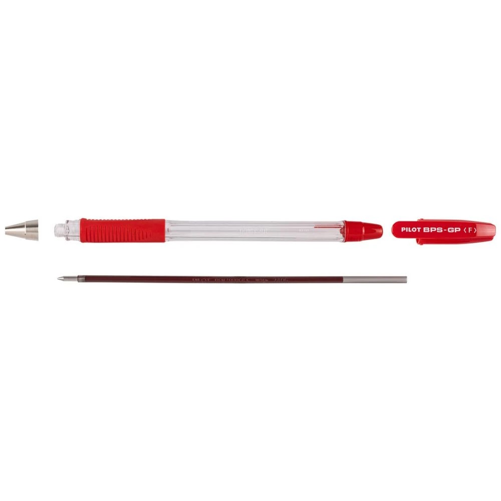 4 PILOT BPS-GP Ballpoint Pen Fine 0.7mm Red 4 Pack, 4 of 8