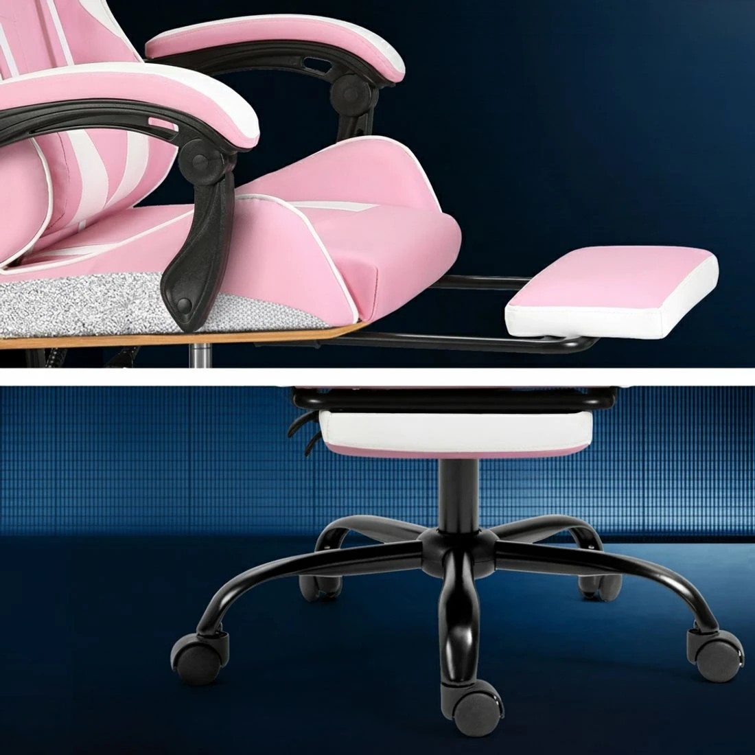 5 Artiss 2 Point Massage Gaming Office Chair Footrest - Multi, 5 of 5