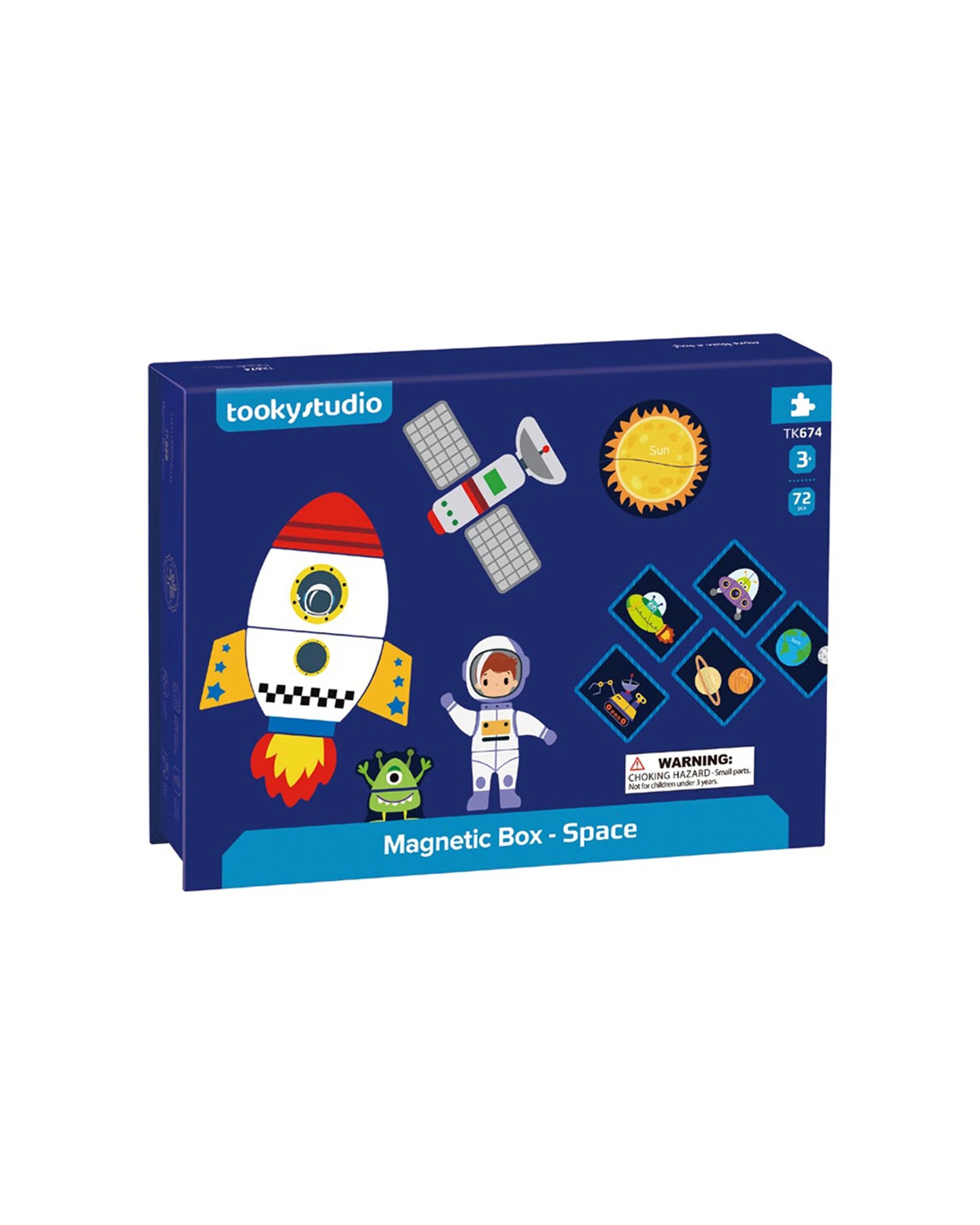 2 Tooky Toy Magnetic Puzzle Pieces Kids Children Toy Travel Play Box Space - Multi, 2 of 3
