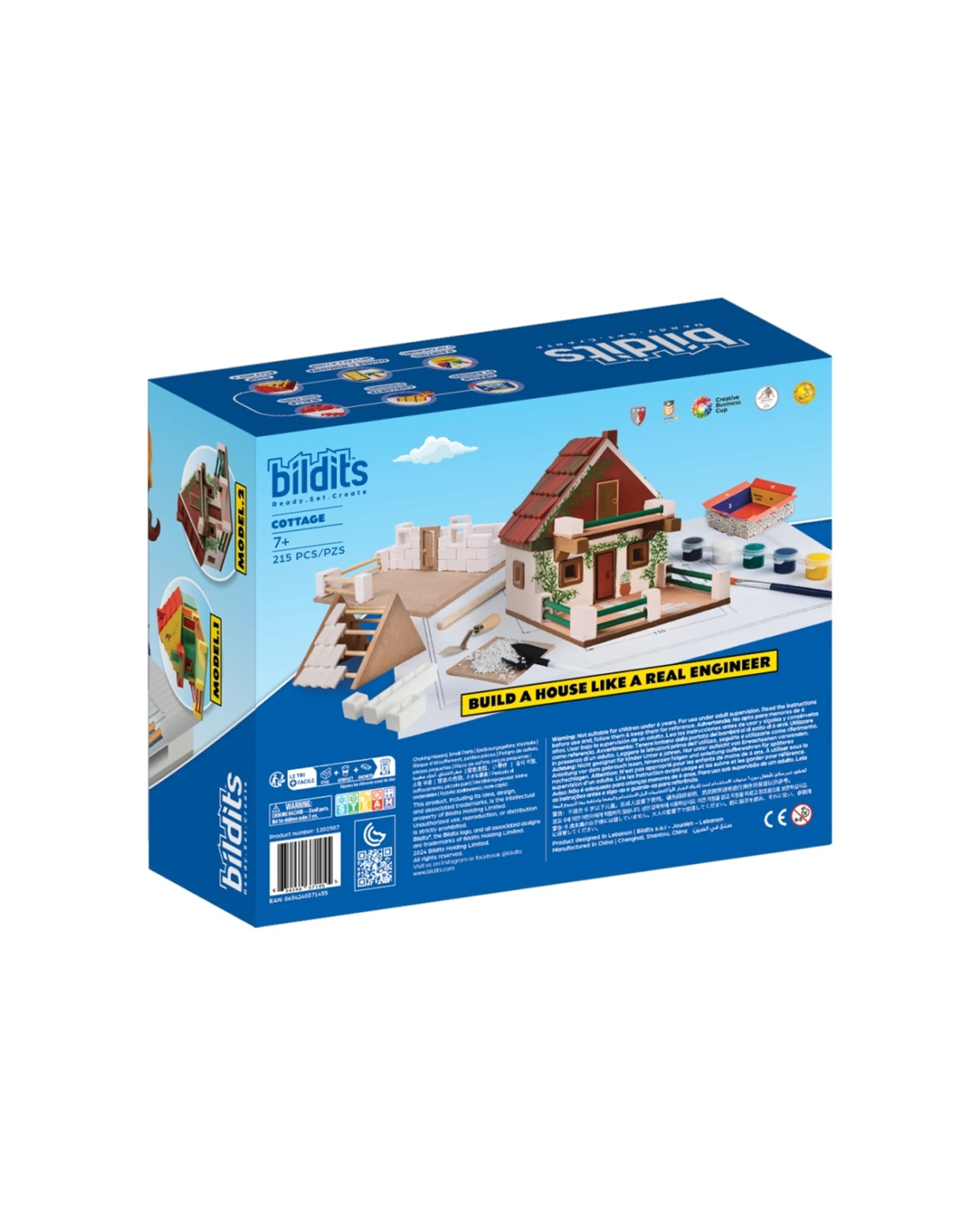 2 Bildits Cottage Building Kit 215pc Real Materials Kids Toy Set - Multi, 2 of 8