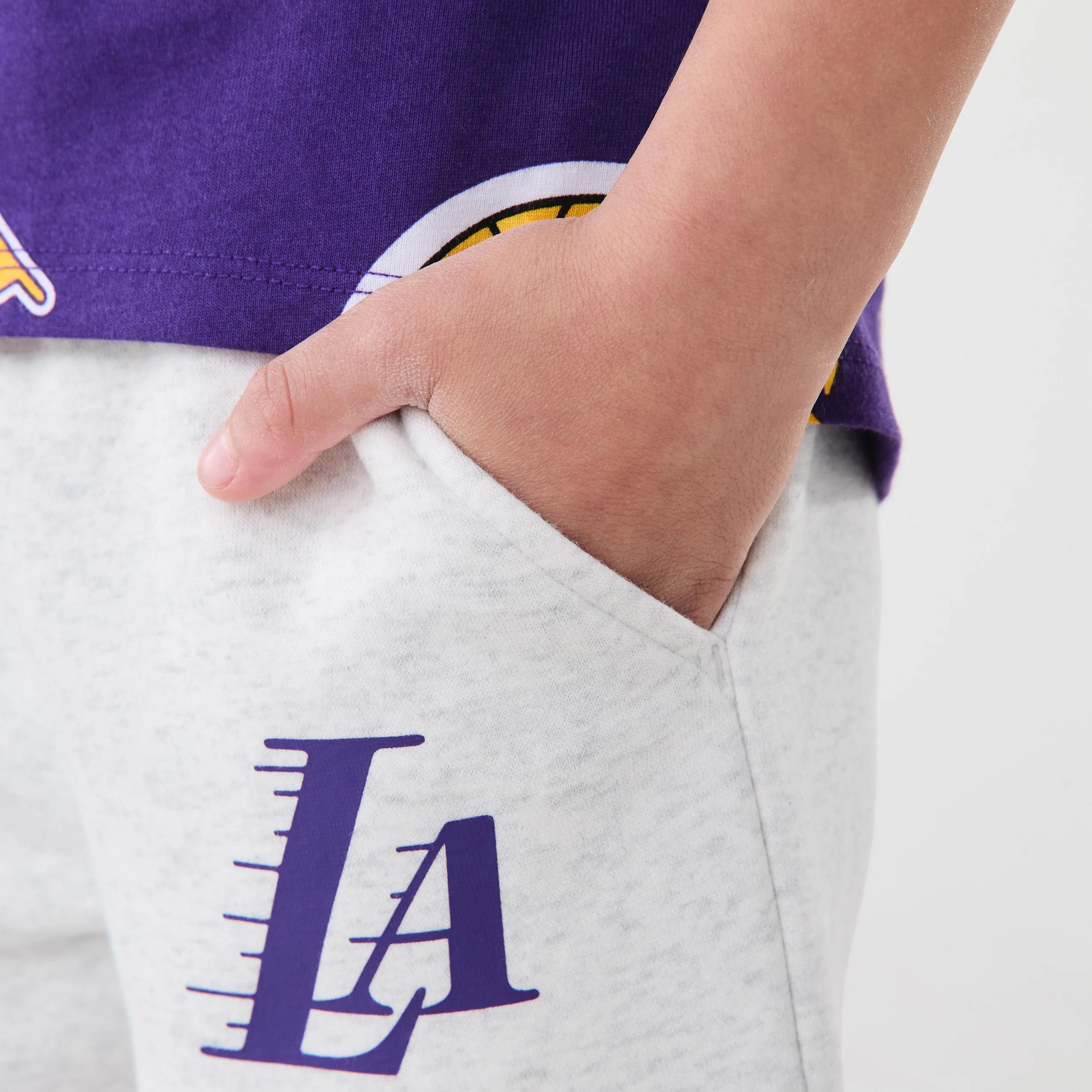 5 Official NBA Kids Mini Shorts BEIGE LAKERS, 5 of 8