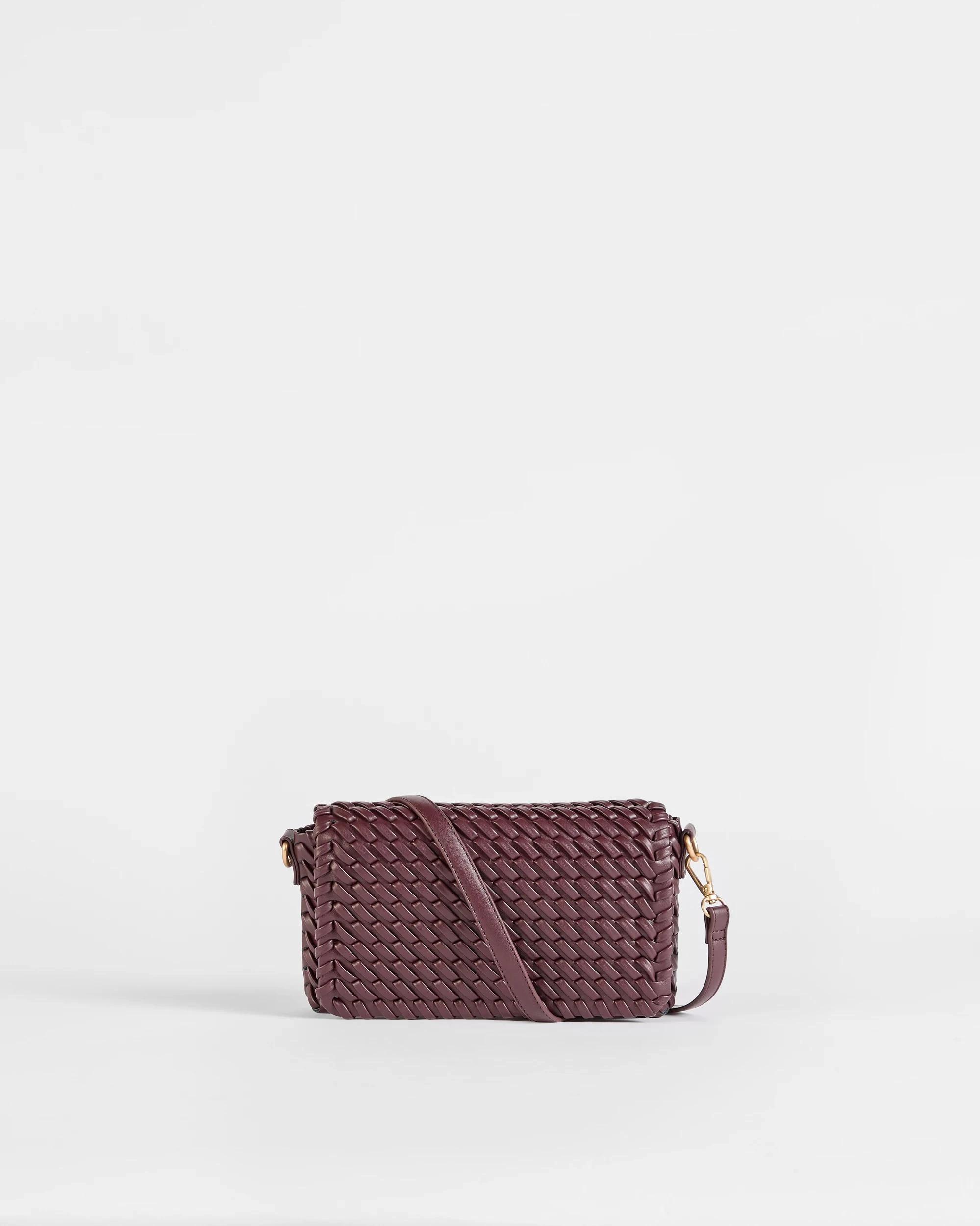 1 Target PU Weave Crossbody Bag BURGUNDY, 1 of 2