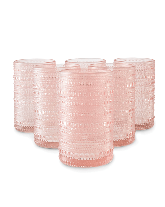 6 Pink Pearls Highball Gla