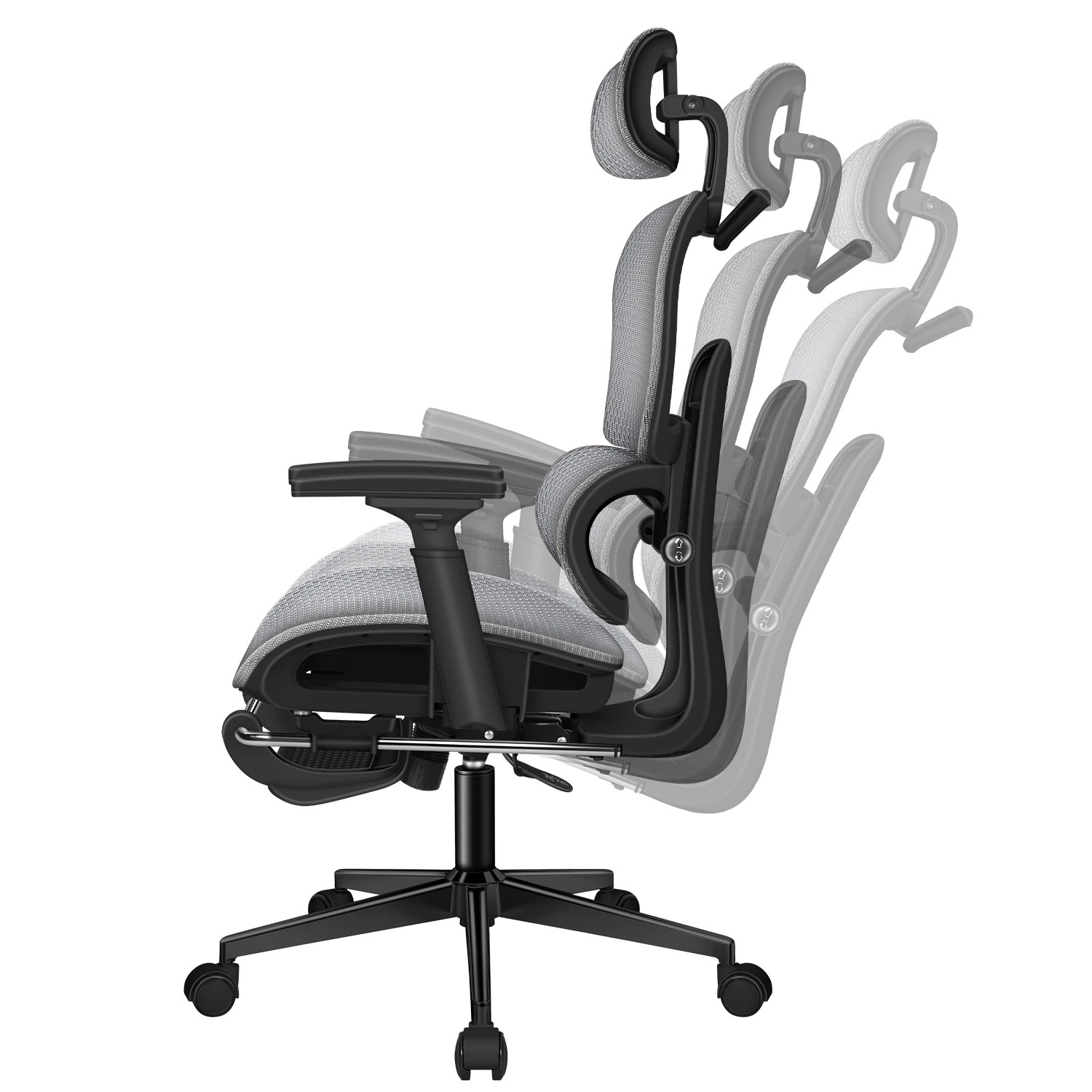 9 Alfordson Ergonomic Office Chair Mesh Executive Racing Computer Seat - Black Grey, 9 of 10