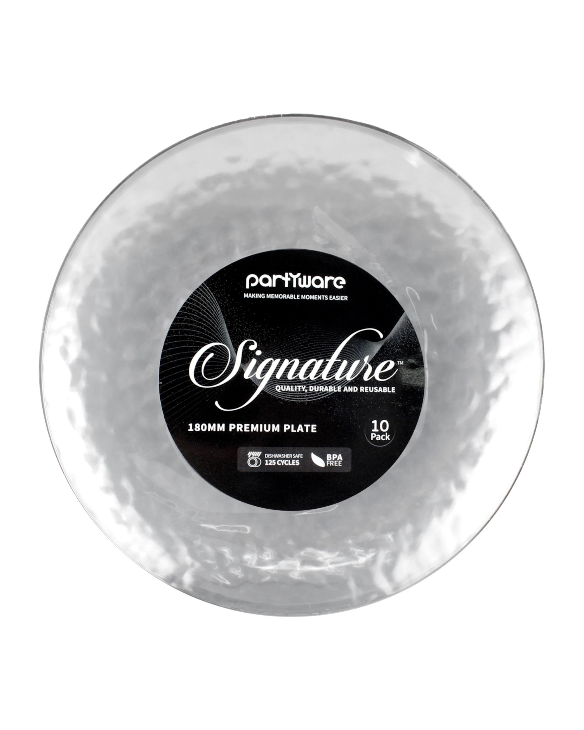 2 Partyware Clear Dimple With Silver Trim Plastic Plates 18cm Pack of 10 - Clear, Silver, 2 of 2