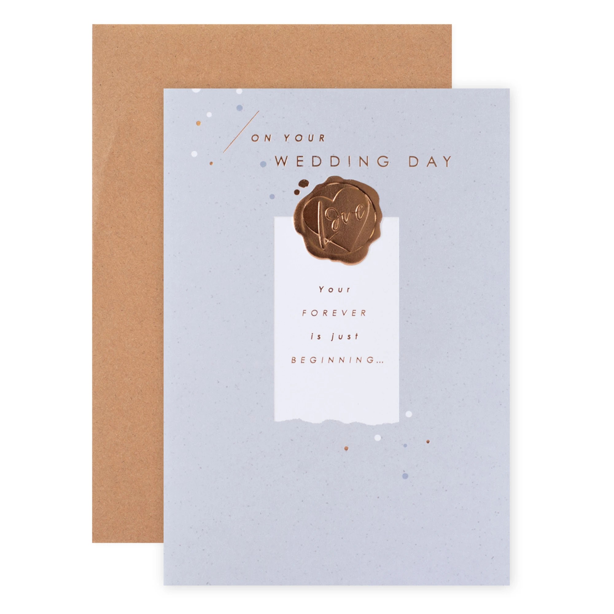 1 Connections from Hallmark Wedding Card - Bronze Foil Stamp, 1 of 3