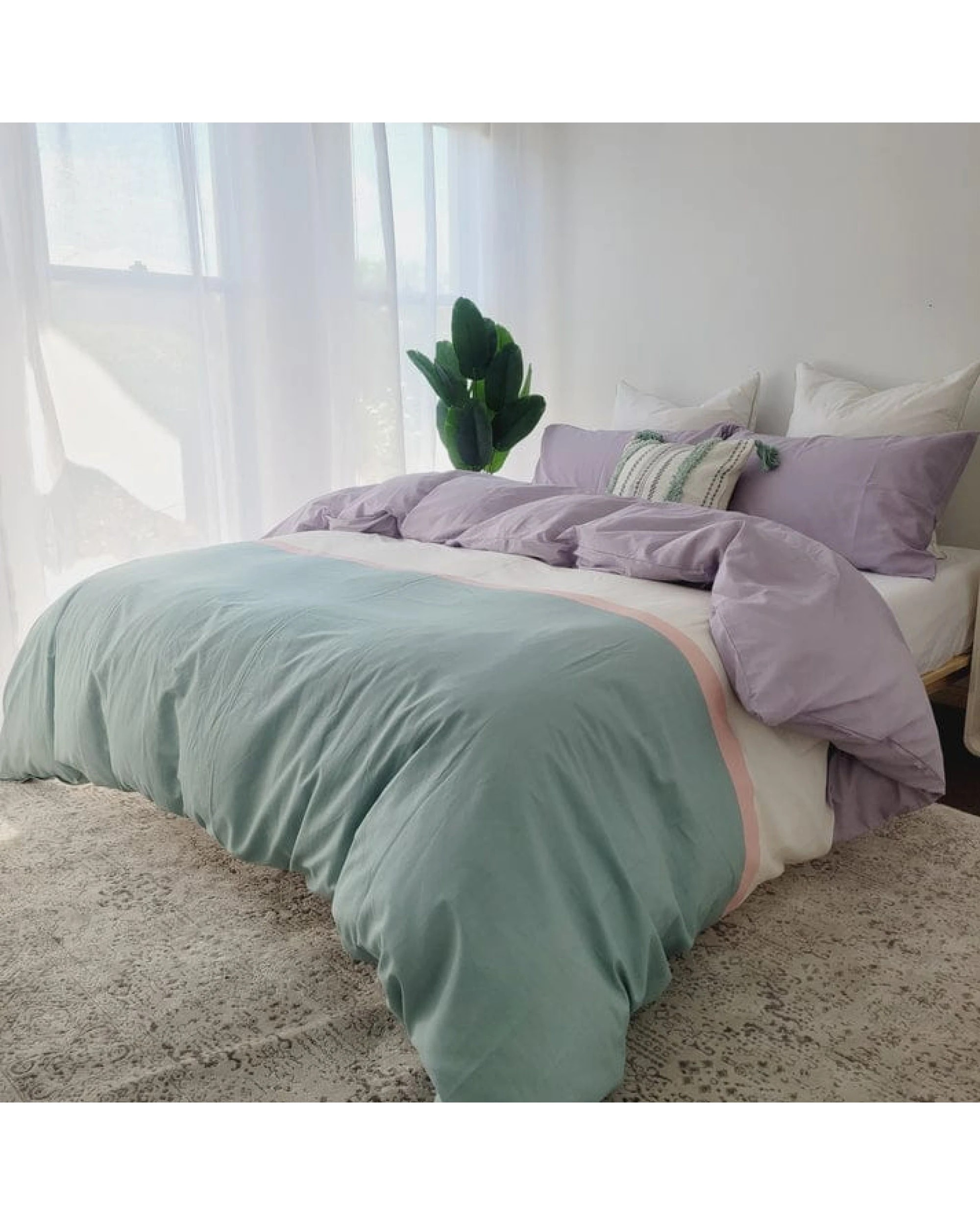 1 Amsons Pure Cotton Quilt Cover Set Indie - Super King Bed - Multi, 1 of 1