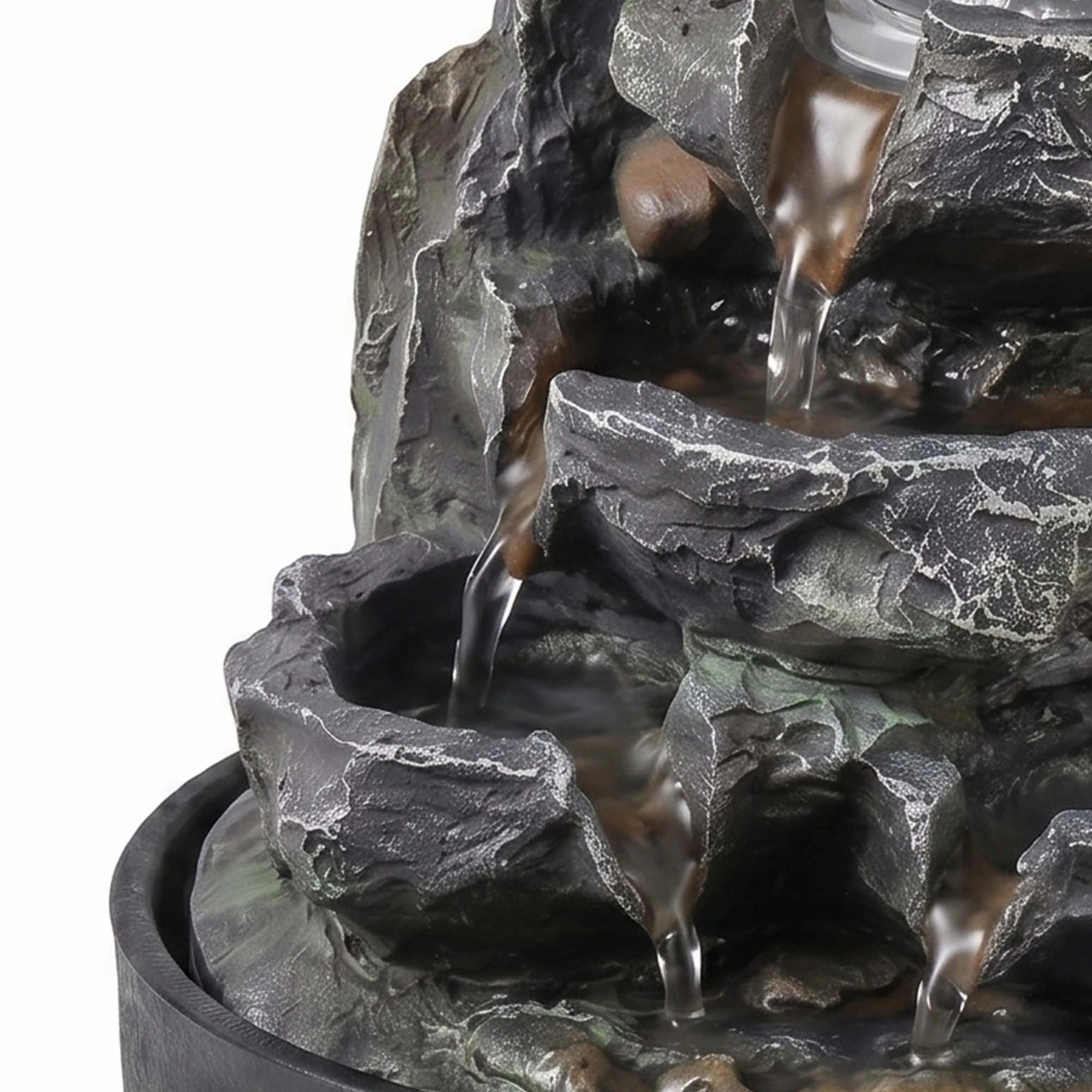 5 Spector Tabletop Water Fountain Resin Indoor Water Feature  3 Flow Levels Office, 5 of 8