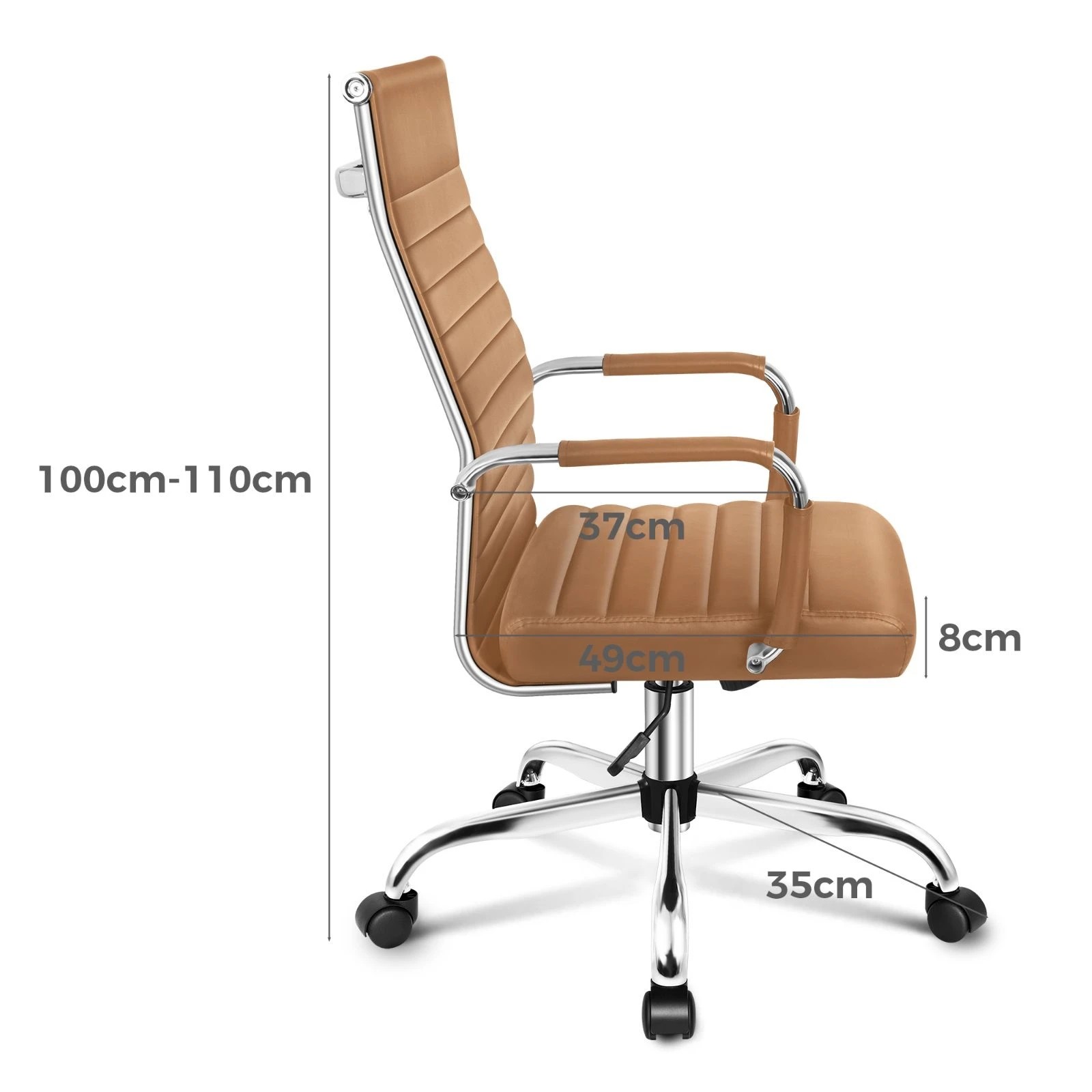 7 Alfordson Office Chair Executive Padded Seat Ergonomic Computer Study Gaming - Brown, 7 of 10