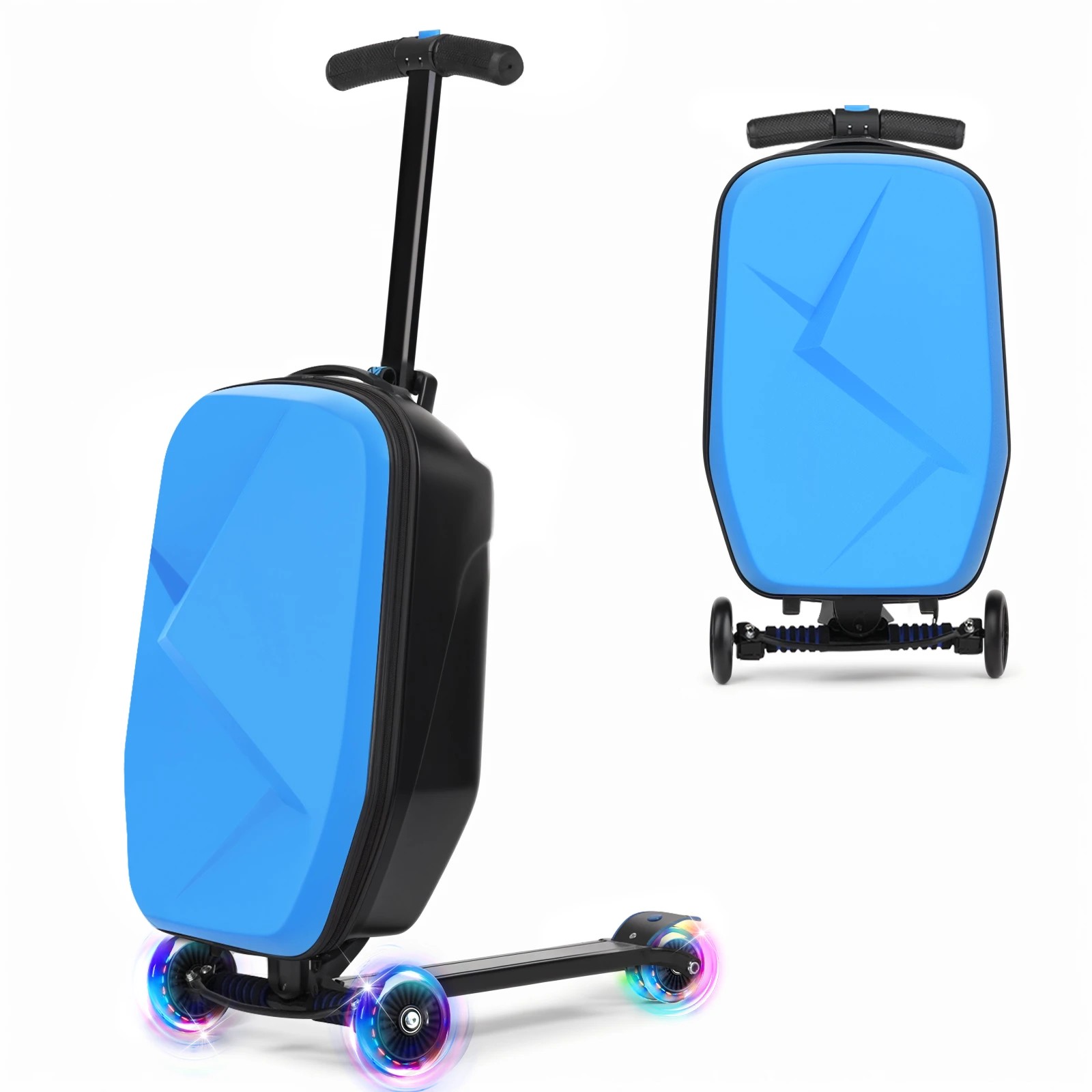 1 Advwin 2-in-1 Foldable Scooter Suitcase LED Wheels Ride-on LuggageCarry-on Luggage & Travel Scooter Ride-on Suitcase, 1 of 8