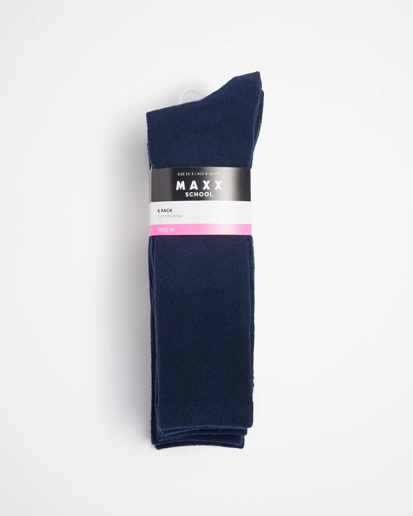 3 Kids School Knee High Socks 6 Pack - Maxx NAVY BLUE, 3 of 3