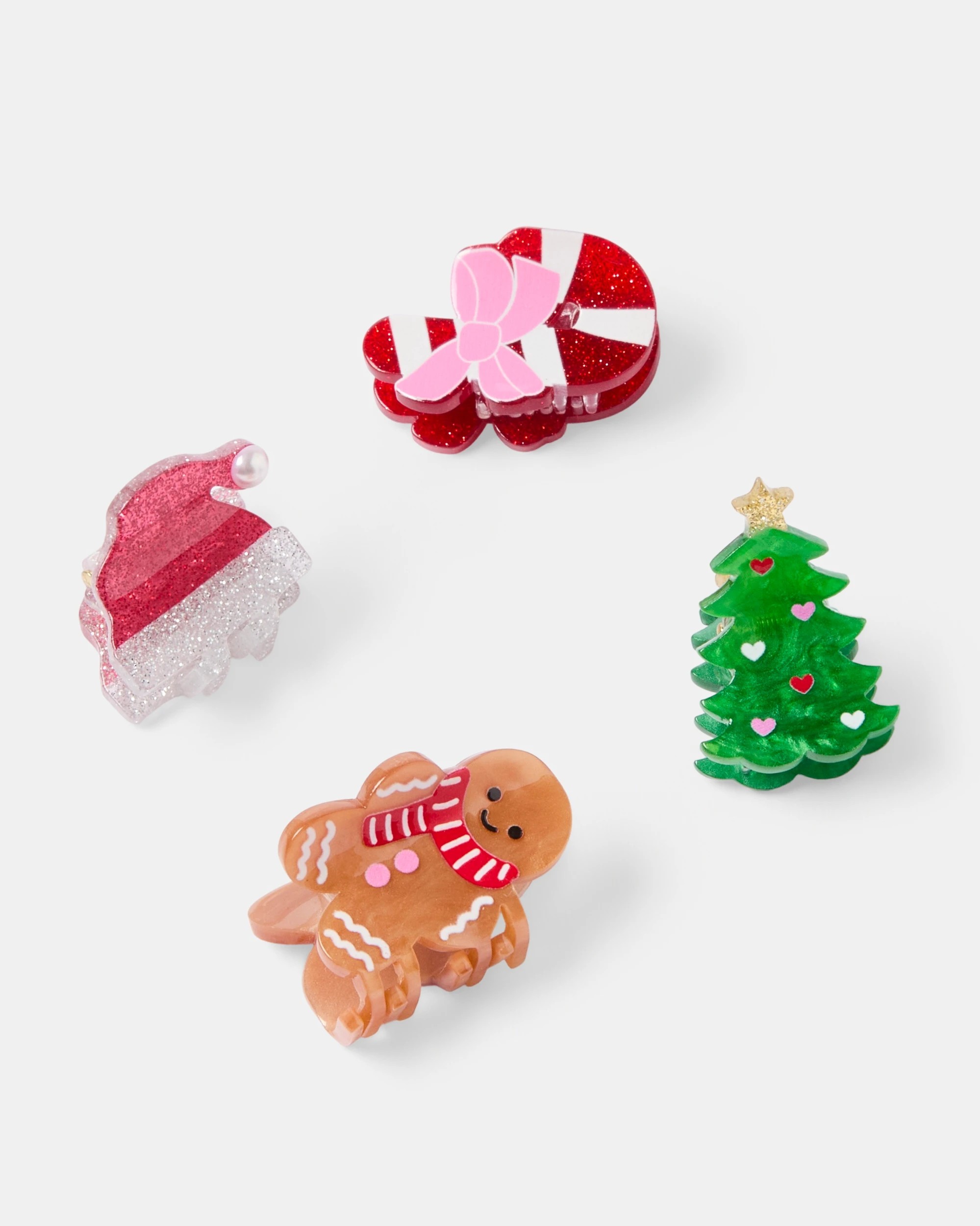 2 4 Pack Christmas Mini Claw Hair Clips, 2 of 3