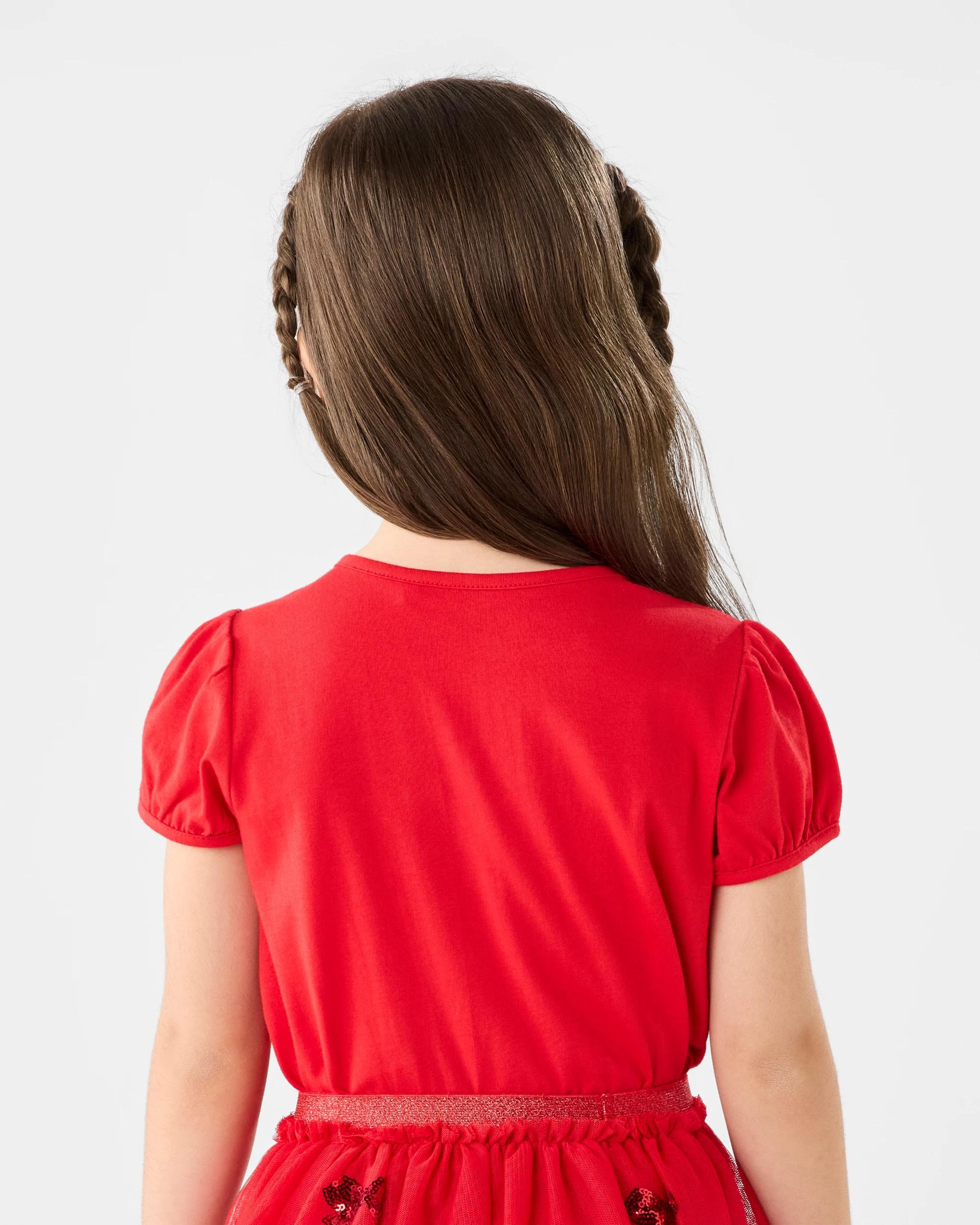 2 Christmas Bow Sequin T-shirt Strawberry, 2 of 7