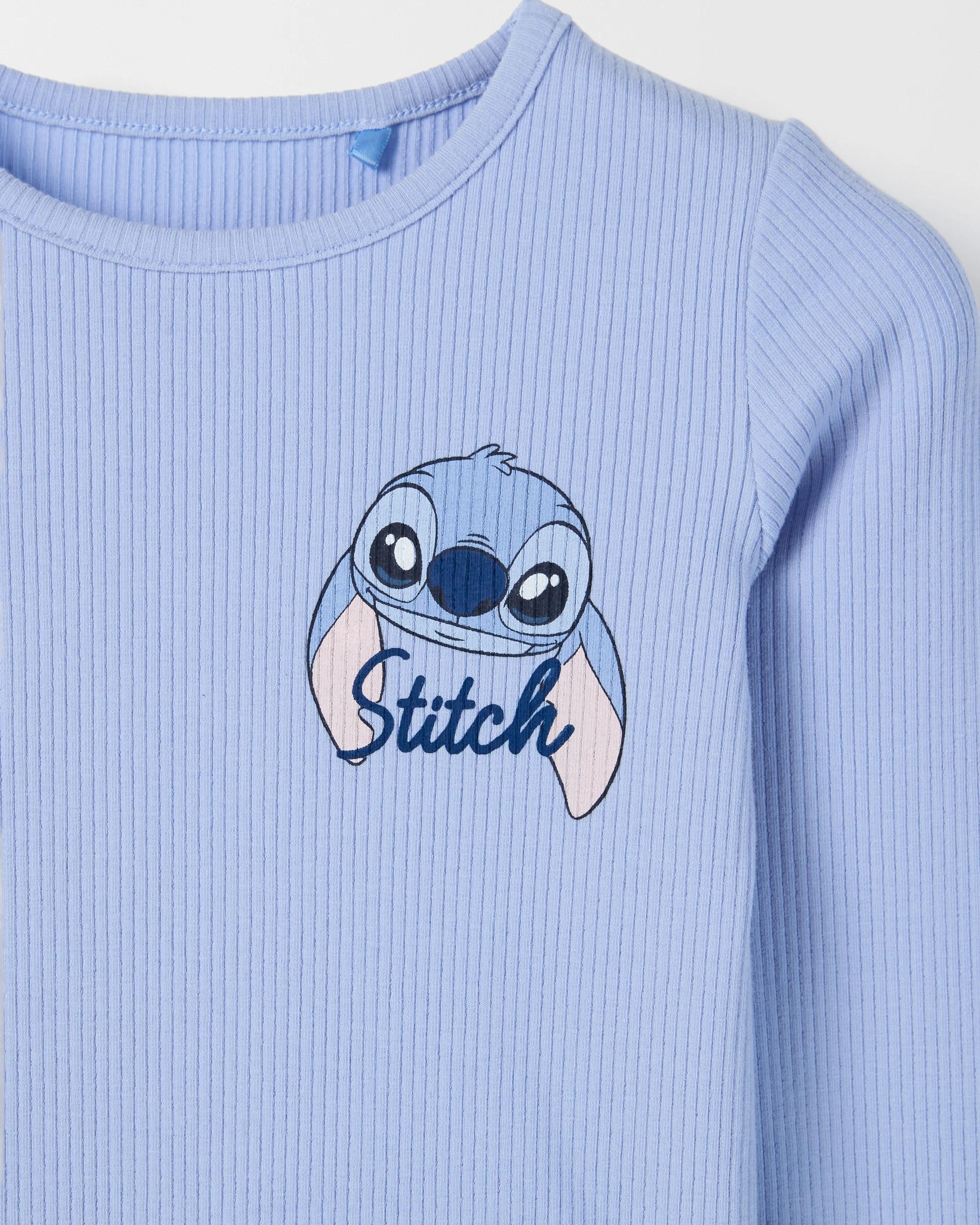 2 Disney Lilo & Stitch Australian Cotton Long Sleeve Rib Top BLUE, 2 of 3