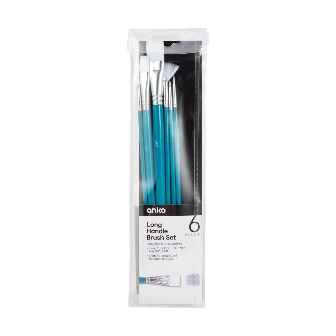 1 6 Piece Long Handle Brush Set, 1 of 3
