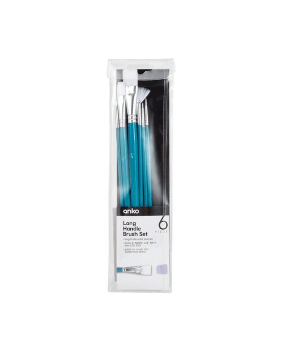 6 Piece Long Handle Brush Set