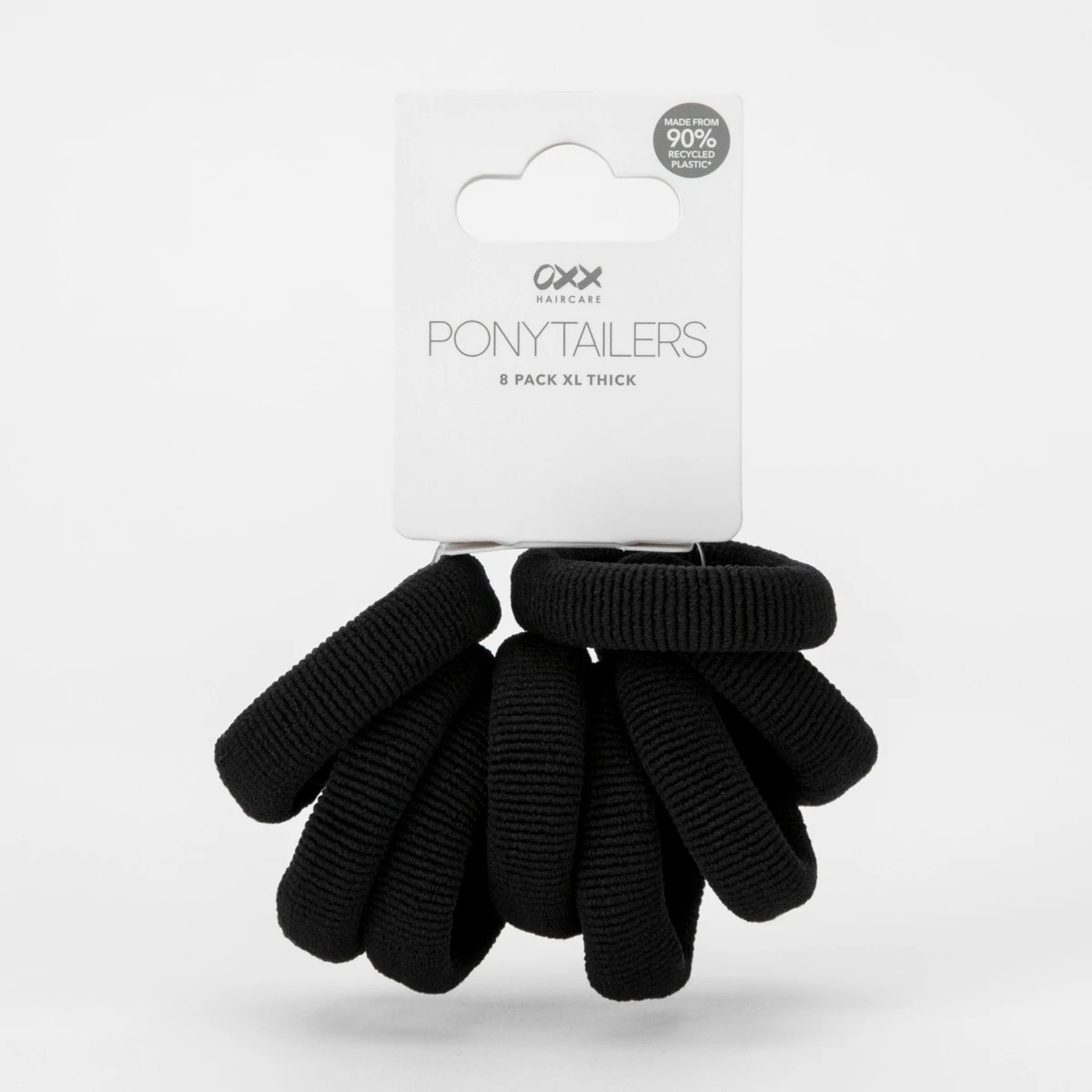 4 OXX Haircare 8 Pack Ponytailers - Black, Extra Large Thick, 4 of 5