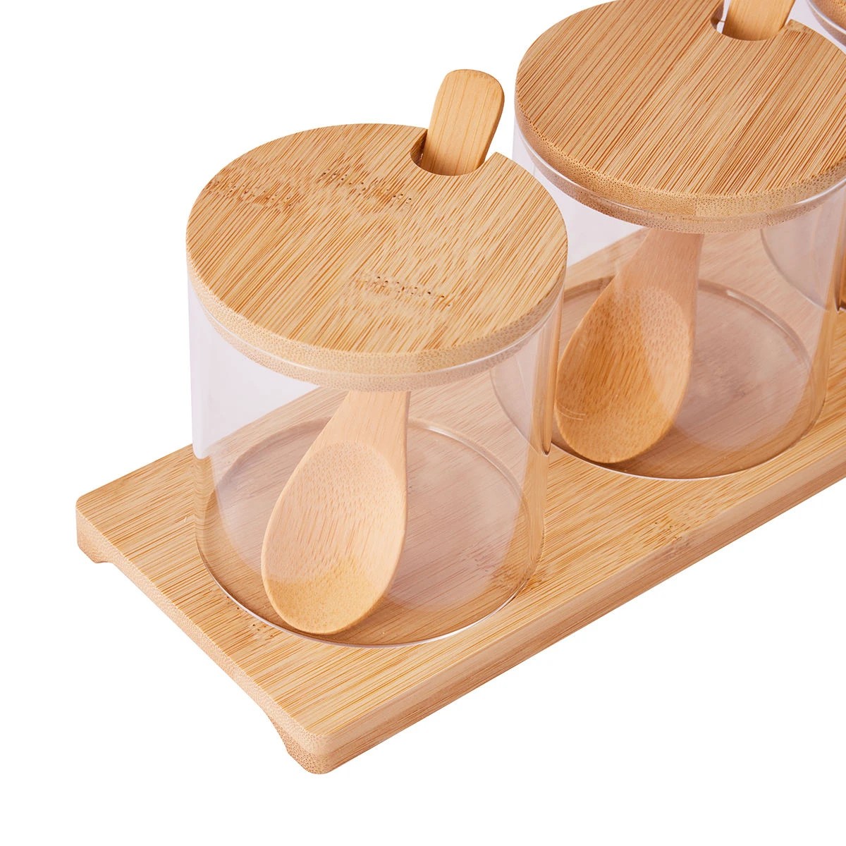 4 Set of 3 Glass Jars with Tray, 4 of 10
