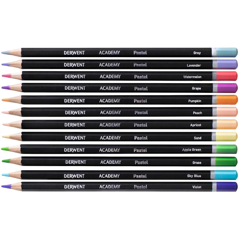 2 Derwent Academy Pastel Coloured Pencils 12 Pack, 2 of 2