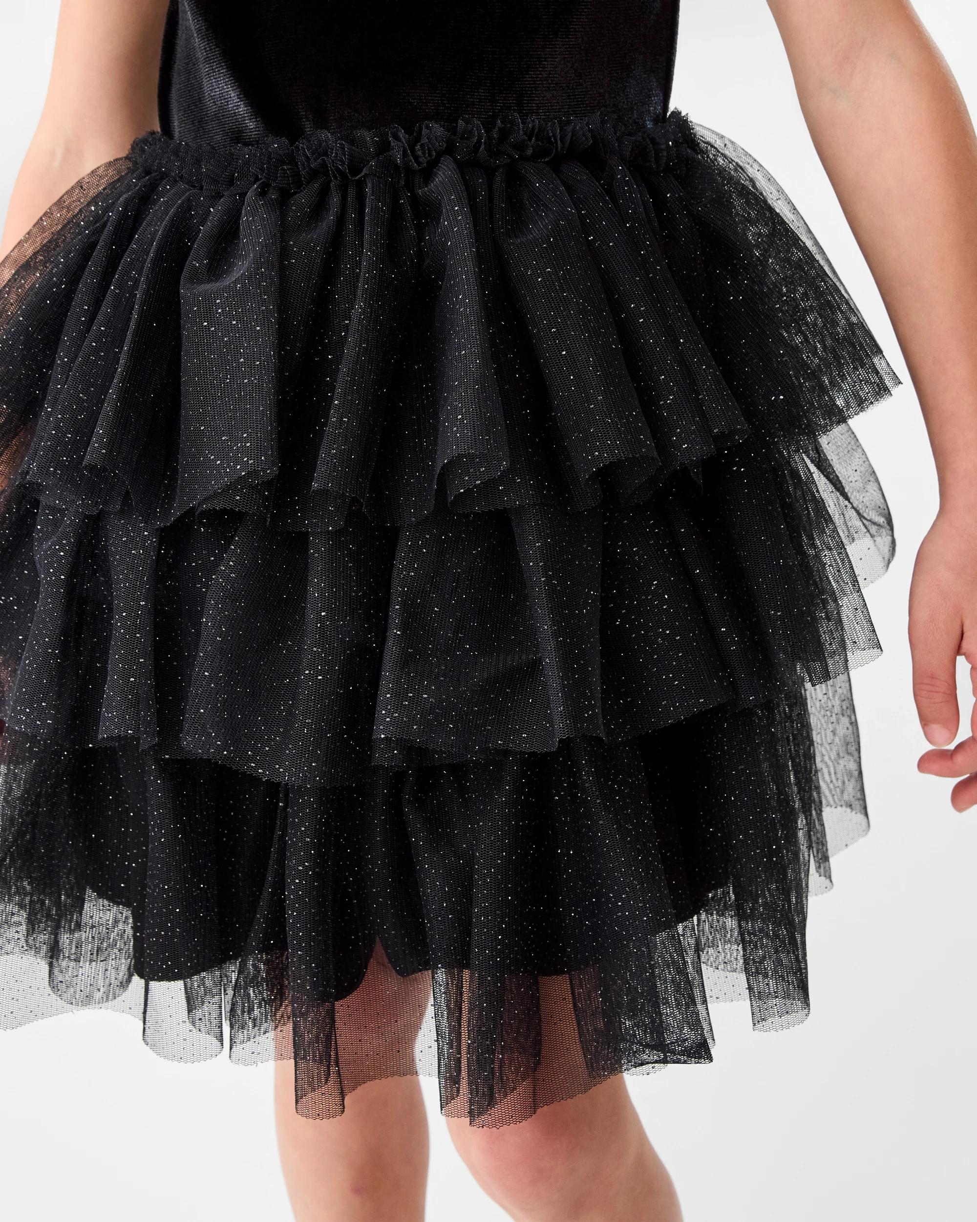 6 Short Sleeve Tutu Dress Black, 6 of 8