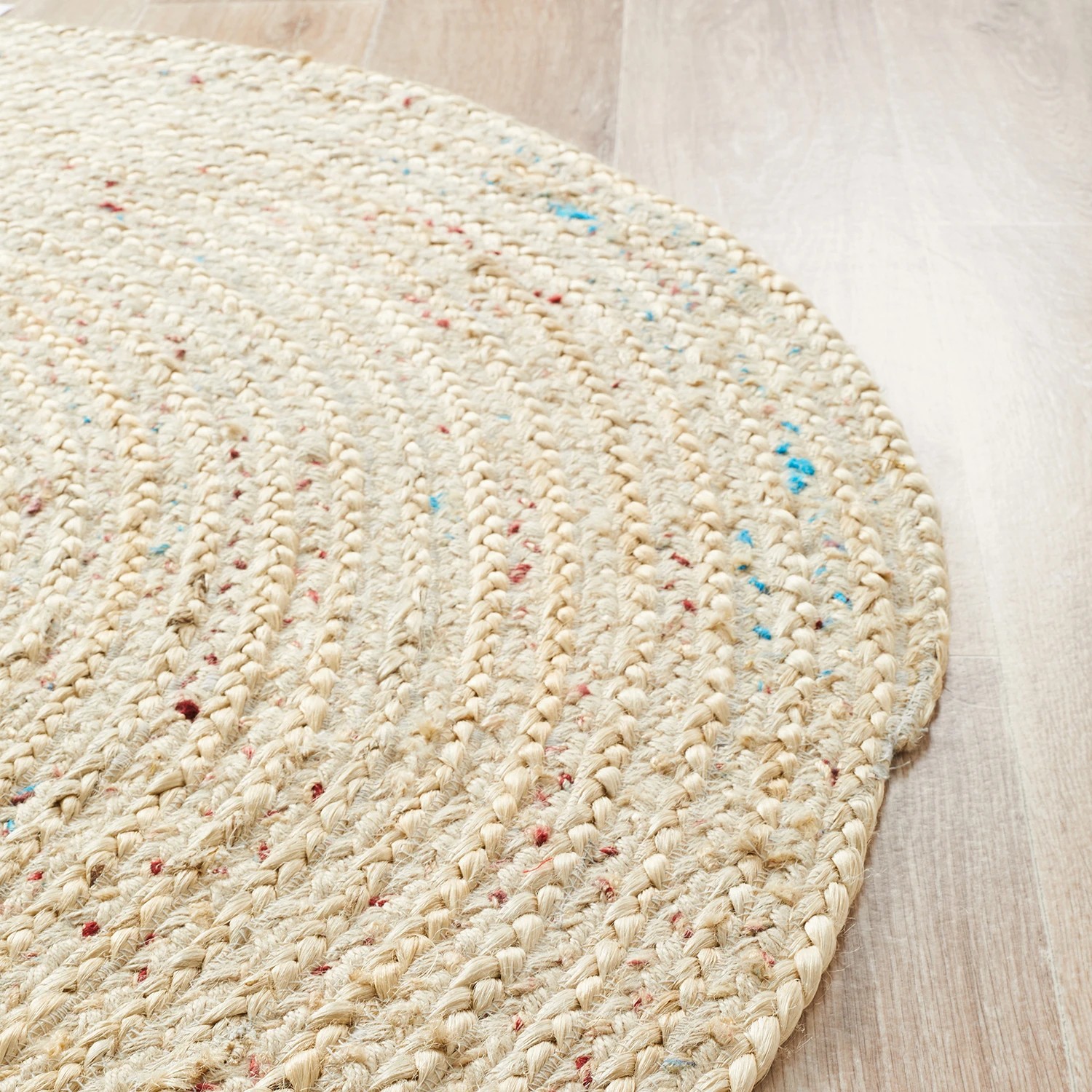4 Common Ground Rugs Solace Shiva 120x120cm - Small Round Handwoven Jute Rug - Natural, 4 of 6