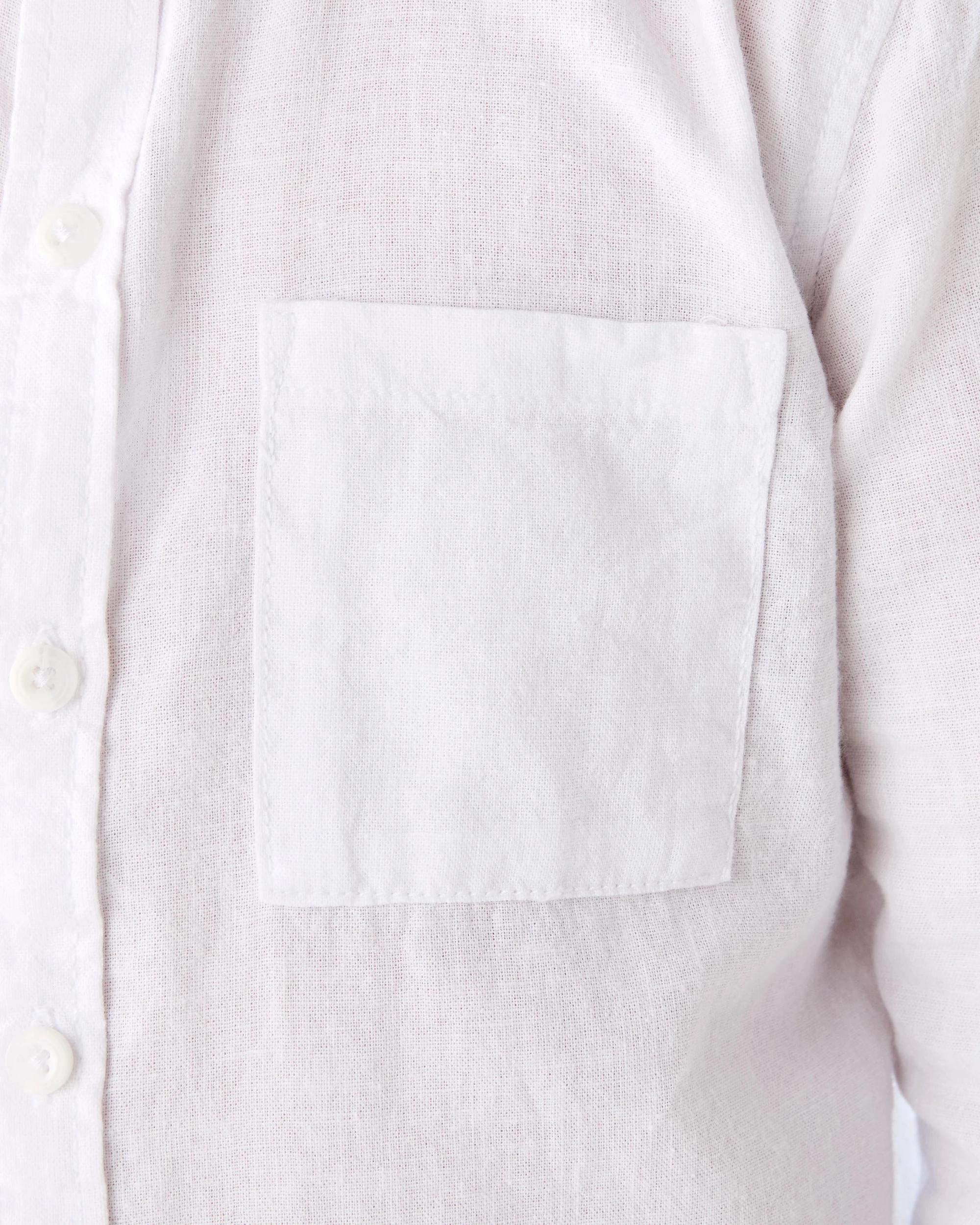 5 Long Sleeve Linen Shirt White, 5 of 9