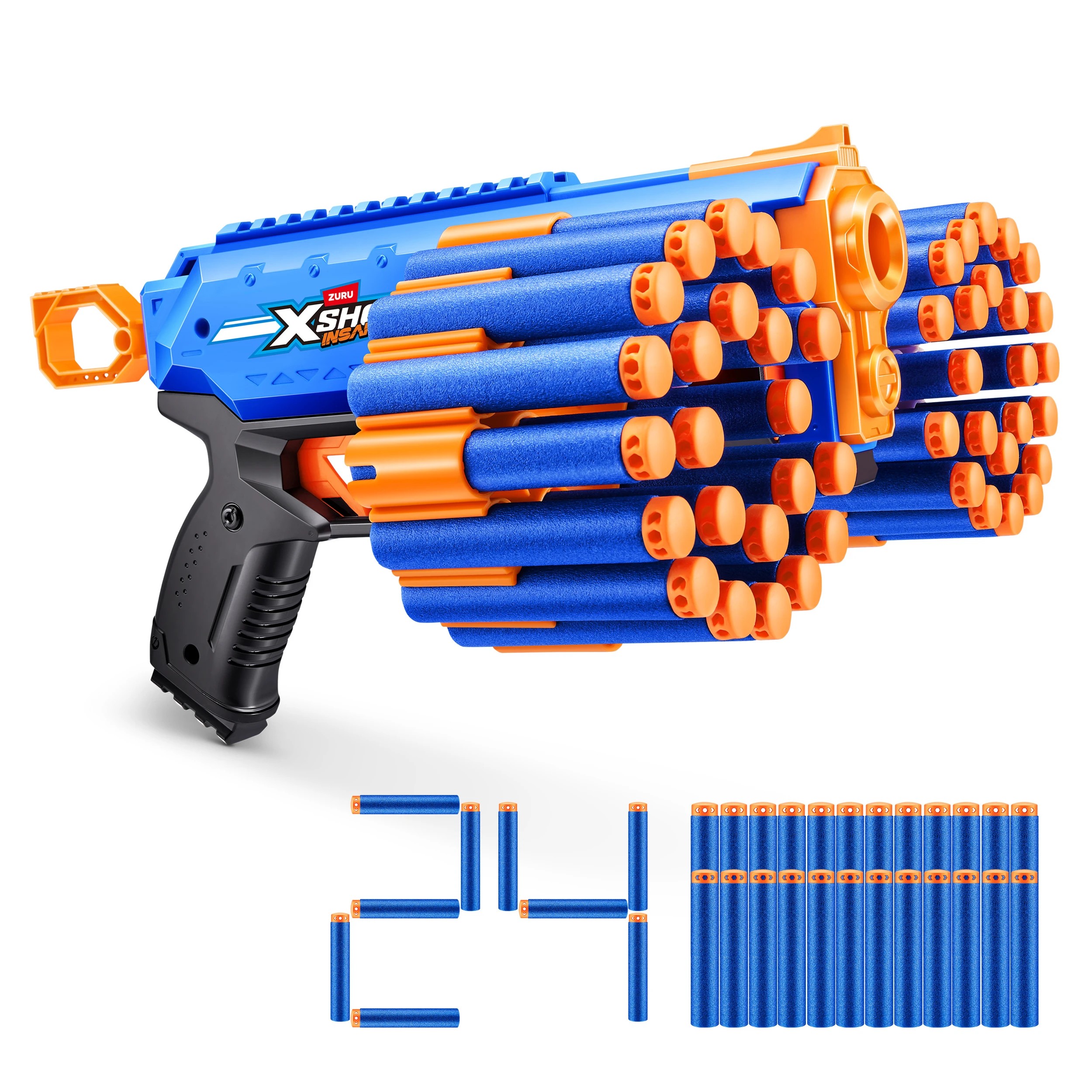 2 Zuru X-Shot Insanity Manic Blaster 24 Darts, 2 of 7