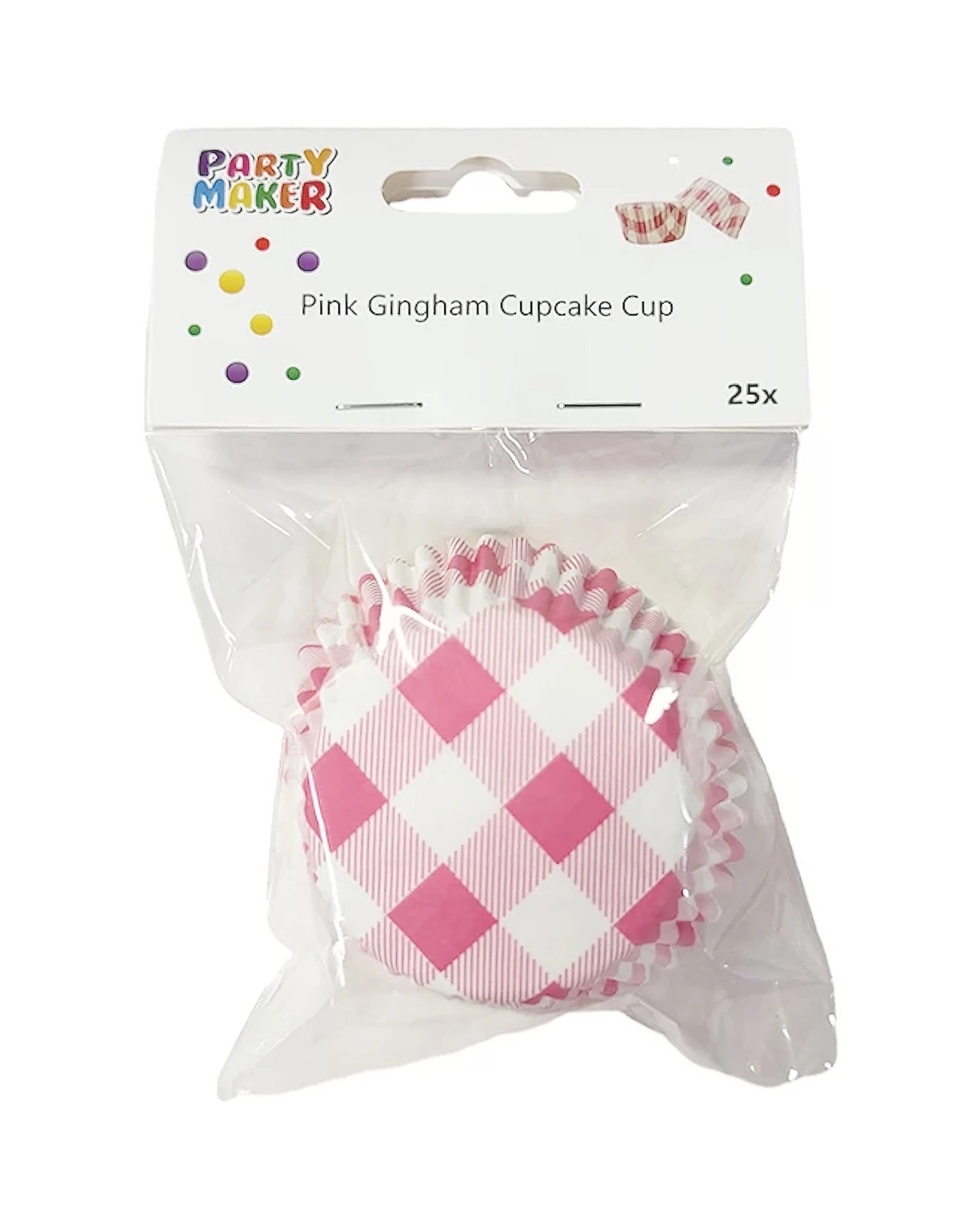 3 Party Maker 25pcs Gingham Cupcake Cup Event Supplies - Pink, 3 of 3