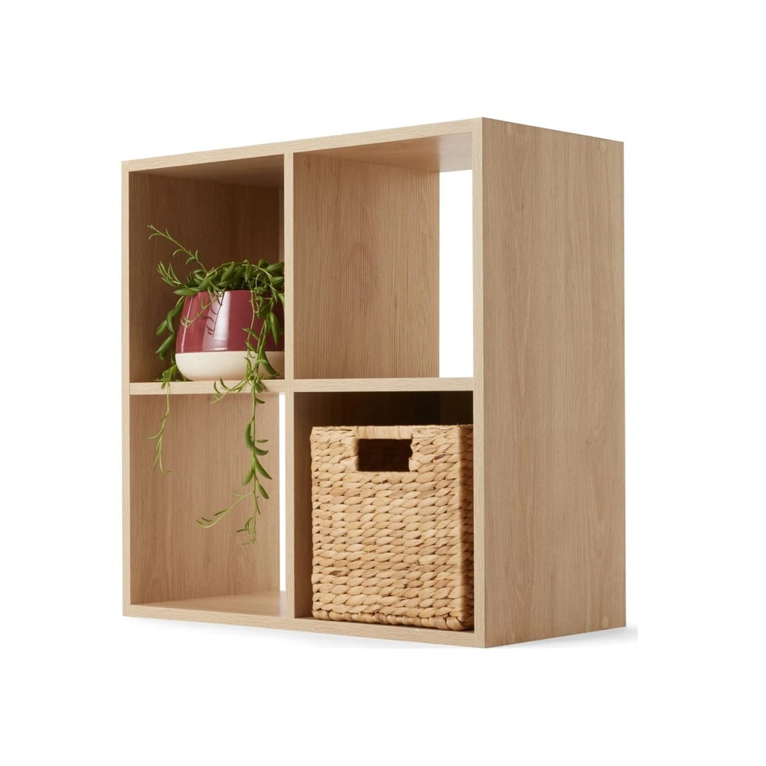 3 4 Cube Display Storage Unit - Oak, 3 of 4