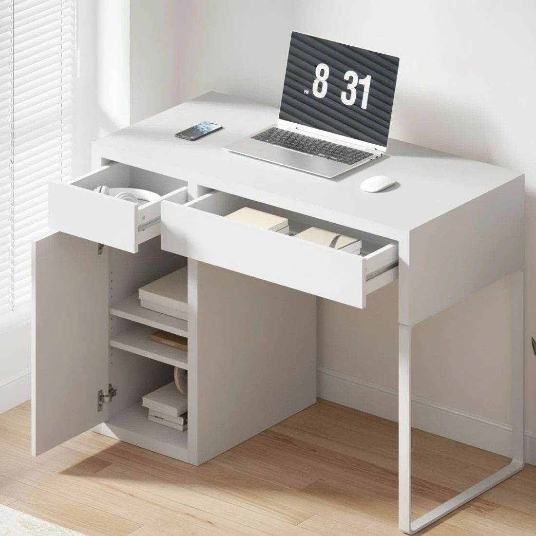 6 Artiss Computer Desk Drawer Cabinet - White, 6 of 7