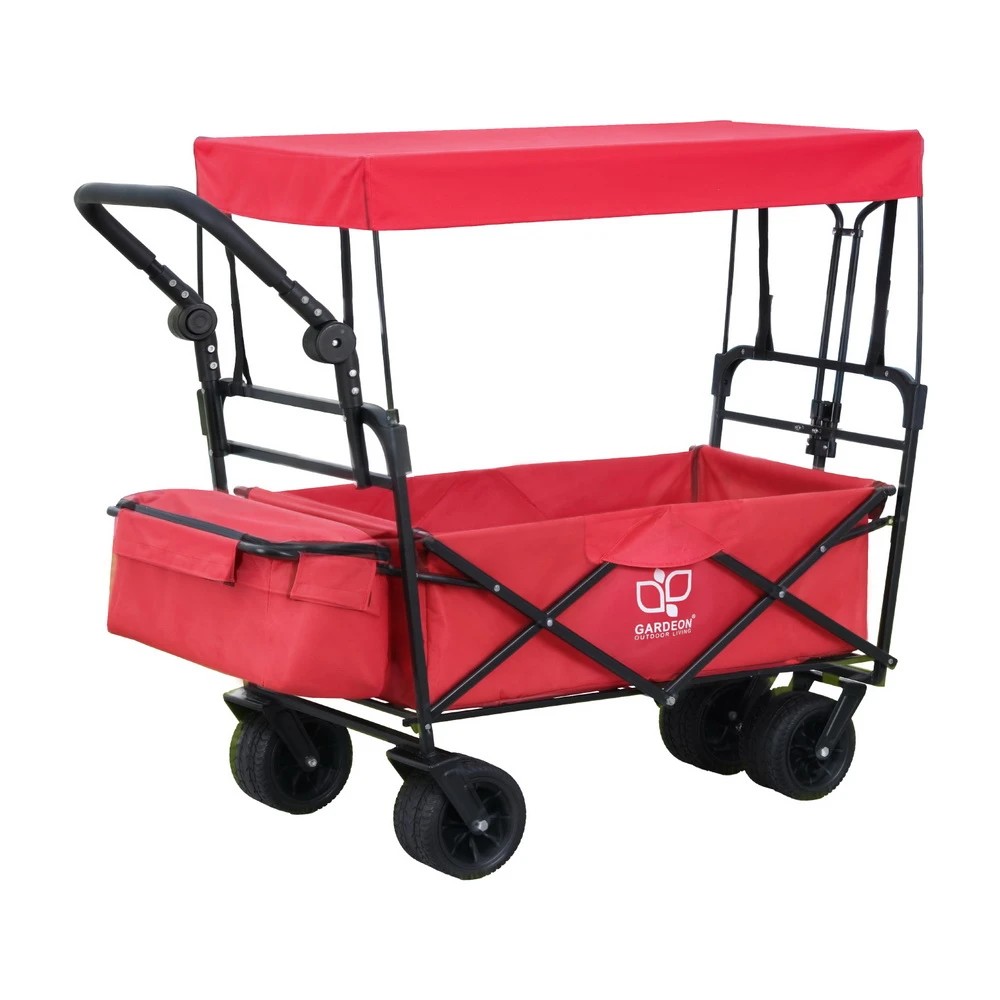 1 Gardeon Garden Cart with Removable Canopy Red - Red, 1 of 5
