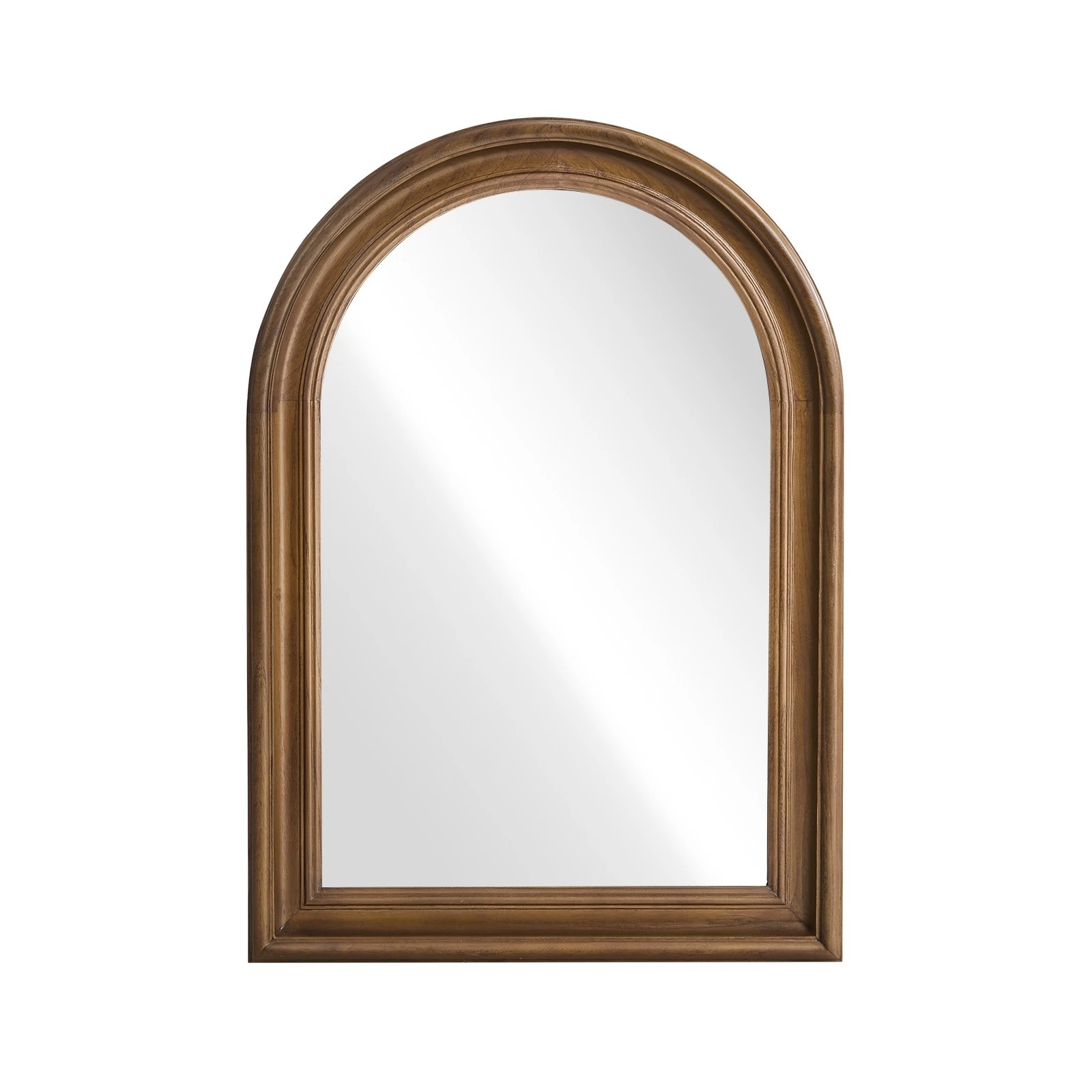 1 Oikiture Arched Wall Mirror 85x60cm - Brown, 1 of 9