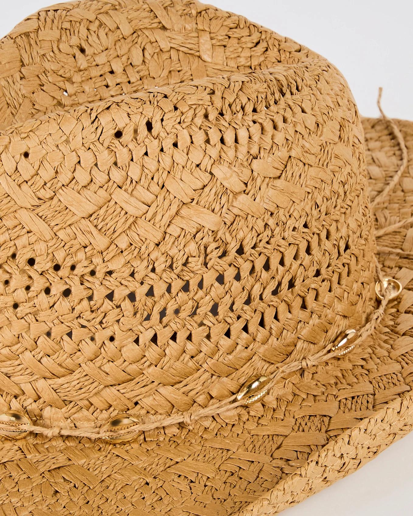 2 Target Paper Straw Trim Detail Cowboy Hat NATURAL, 2 of 2
