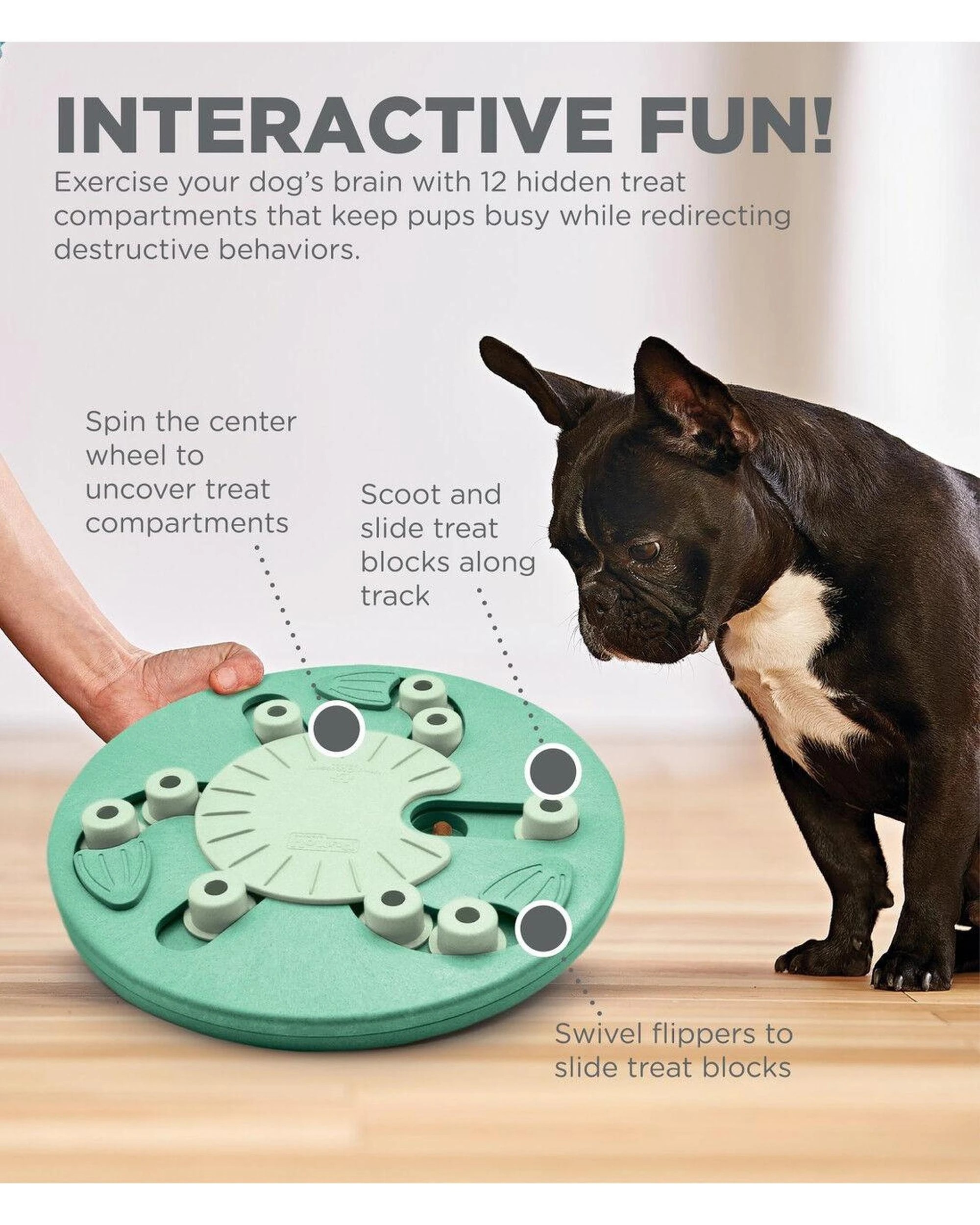 3 Outward Hound Nina Ottosson Dog Worker Treat Dispenser Dog Toy Green - Green, 3 of 8