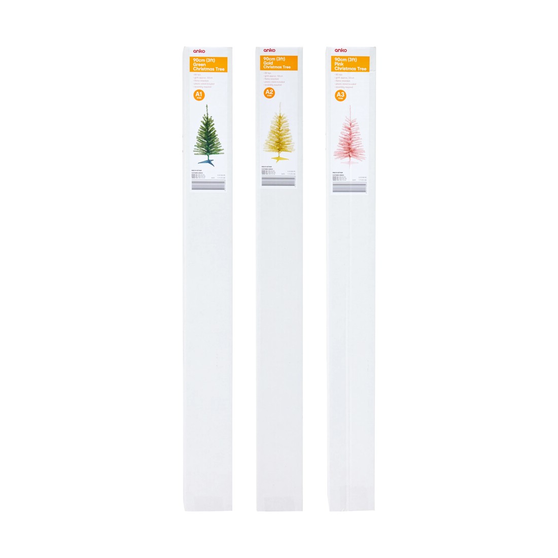10 90cm (3ft) Christmas Tree - Assorted, 10 of 10